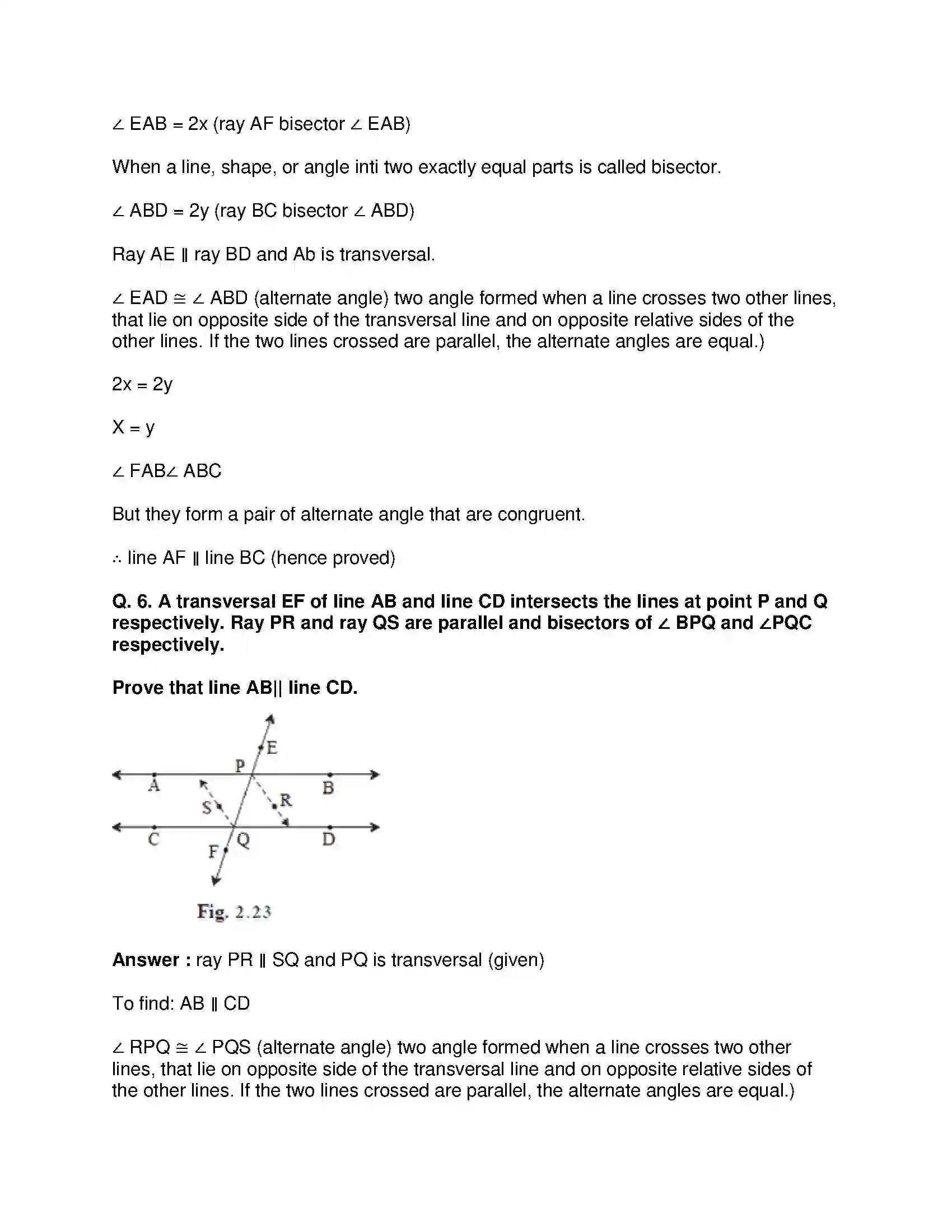 Maharashtra Board Class 9th Mathematics Part-II - English Medium Parallel Lines Solution 11