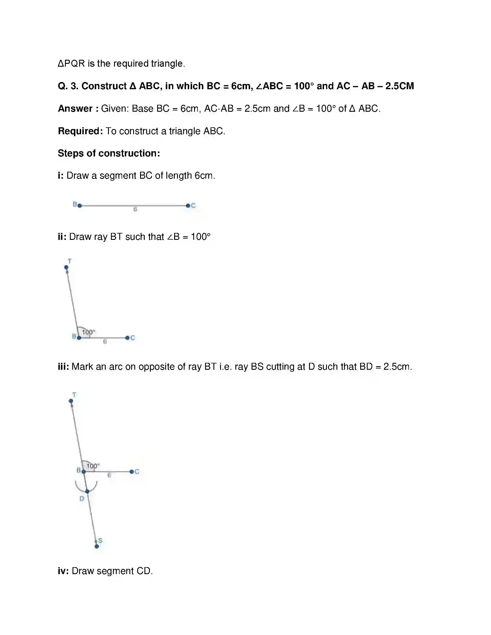 Maharashtra Board Class 9th Mathematics Part-II - English Medium Constructions of Triangles Solution 16