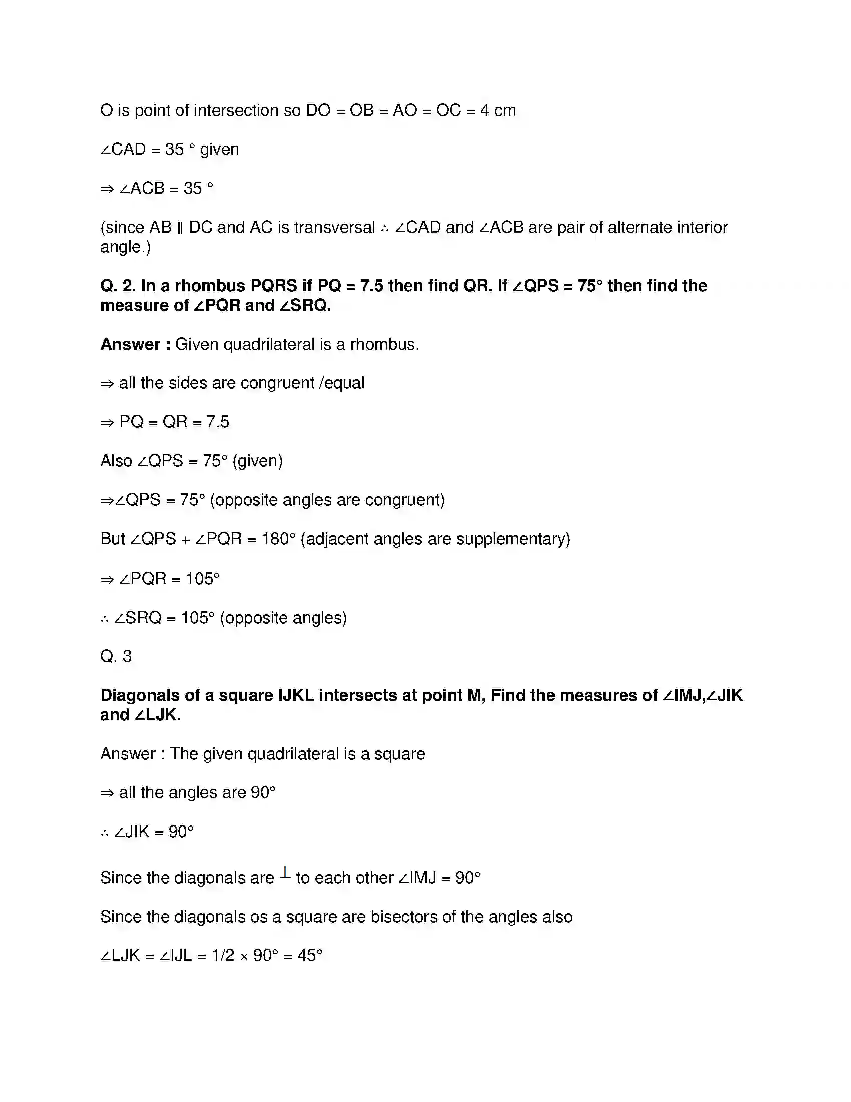 Maharashtra Board Class 9th Mathematics Part-II - English Medium Quadrilaterals Solution 10