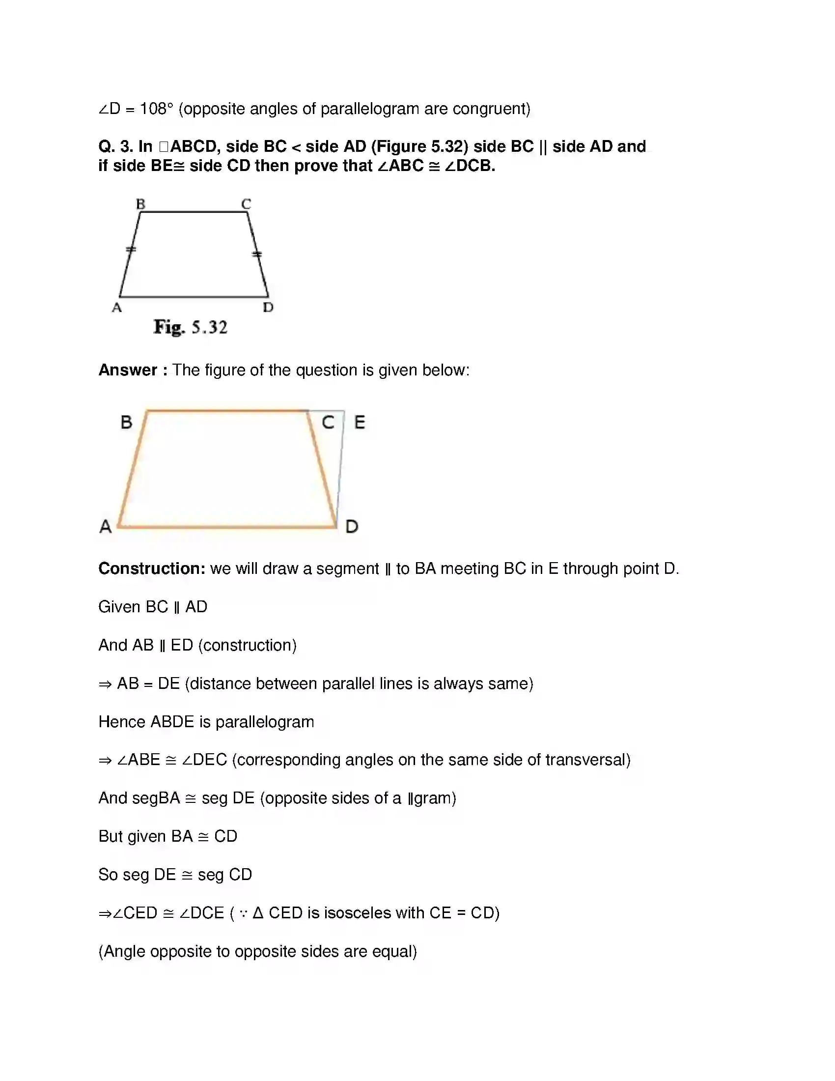 Maharashtra Board Class 9th Mathematics Part-II - English Medium Quadrilaterals Solution 13