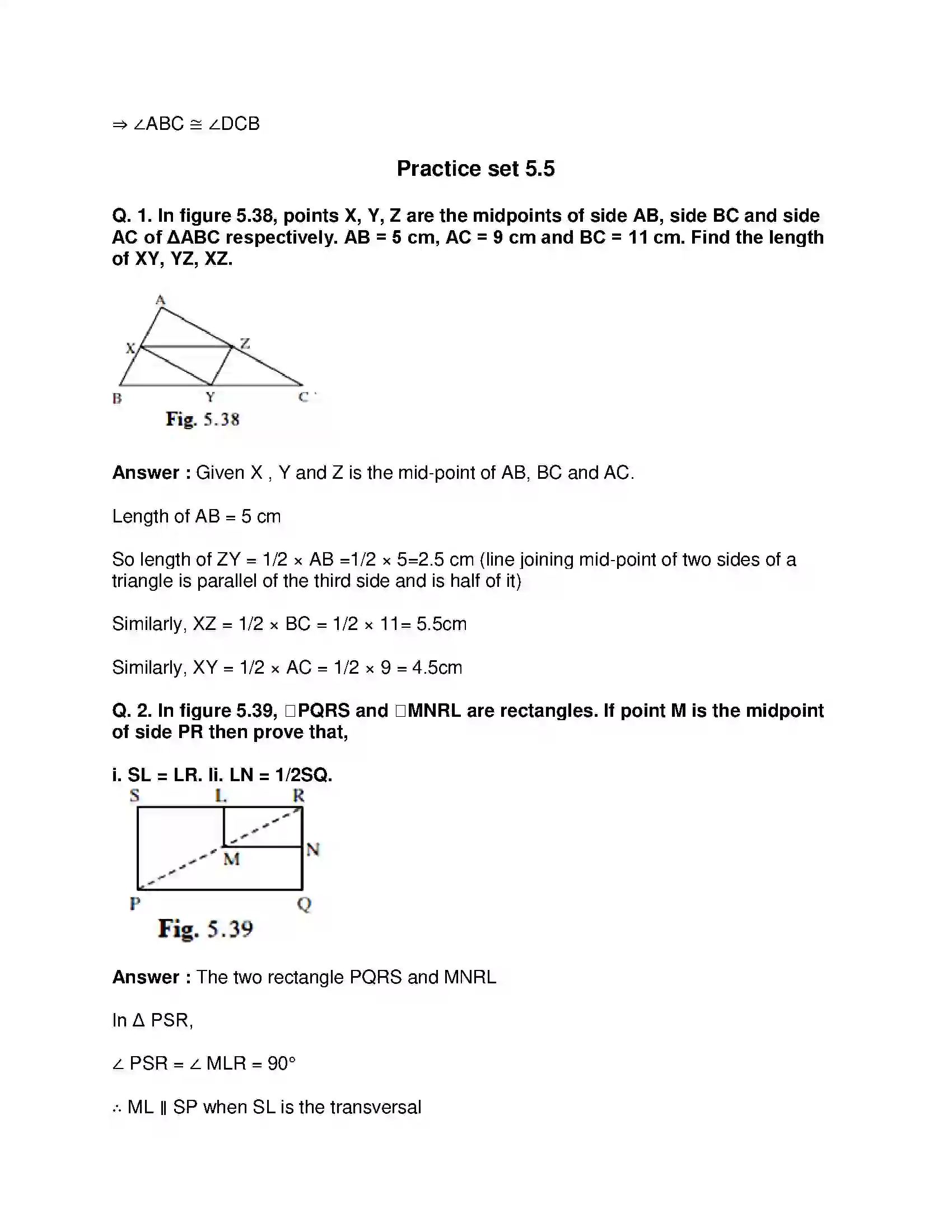 Maharashtra Board Class 9th Mathematics Part-II - English Medium Quadrilaterals Solution 14