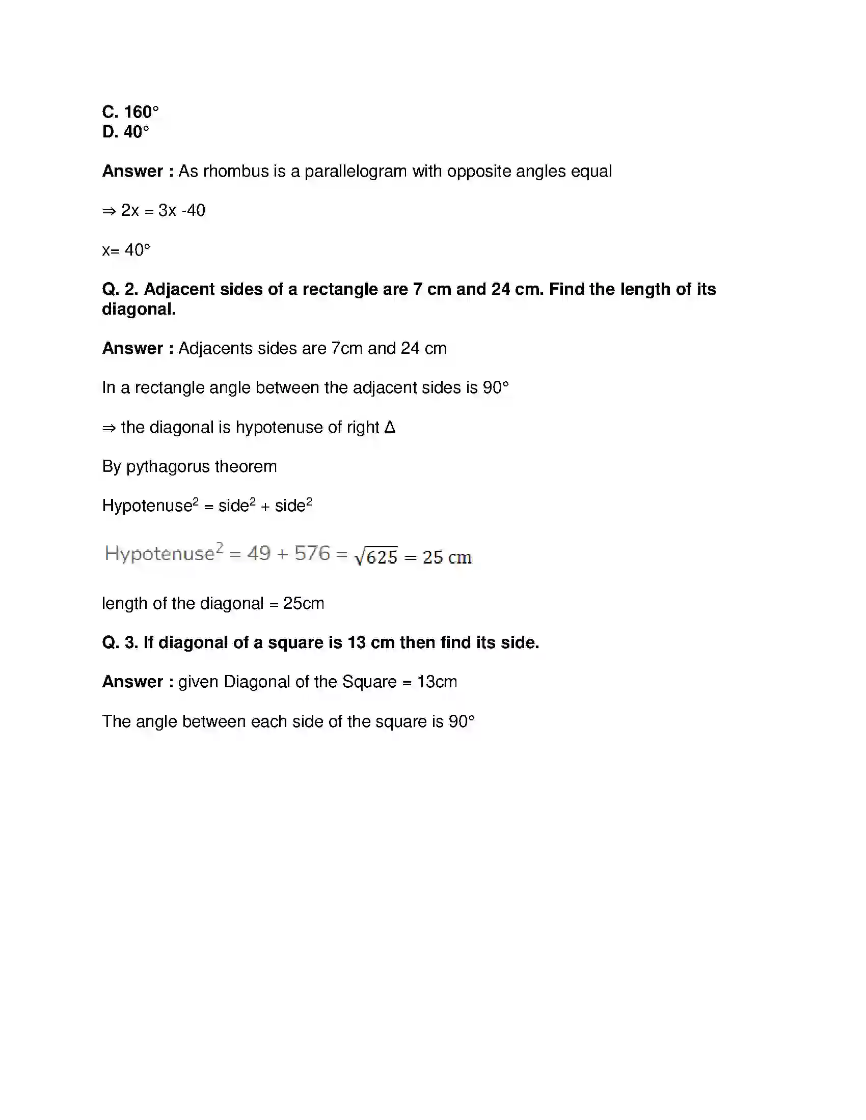 Maharashtra Board Class 9th Mathematics Part-II - English Medium Quadrilaterals Solution 18