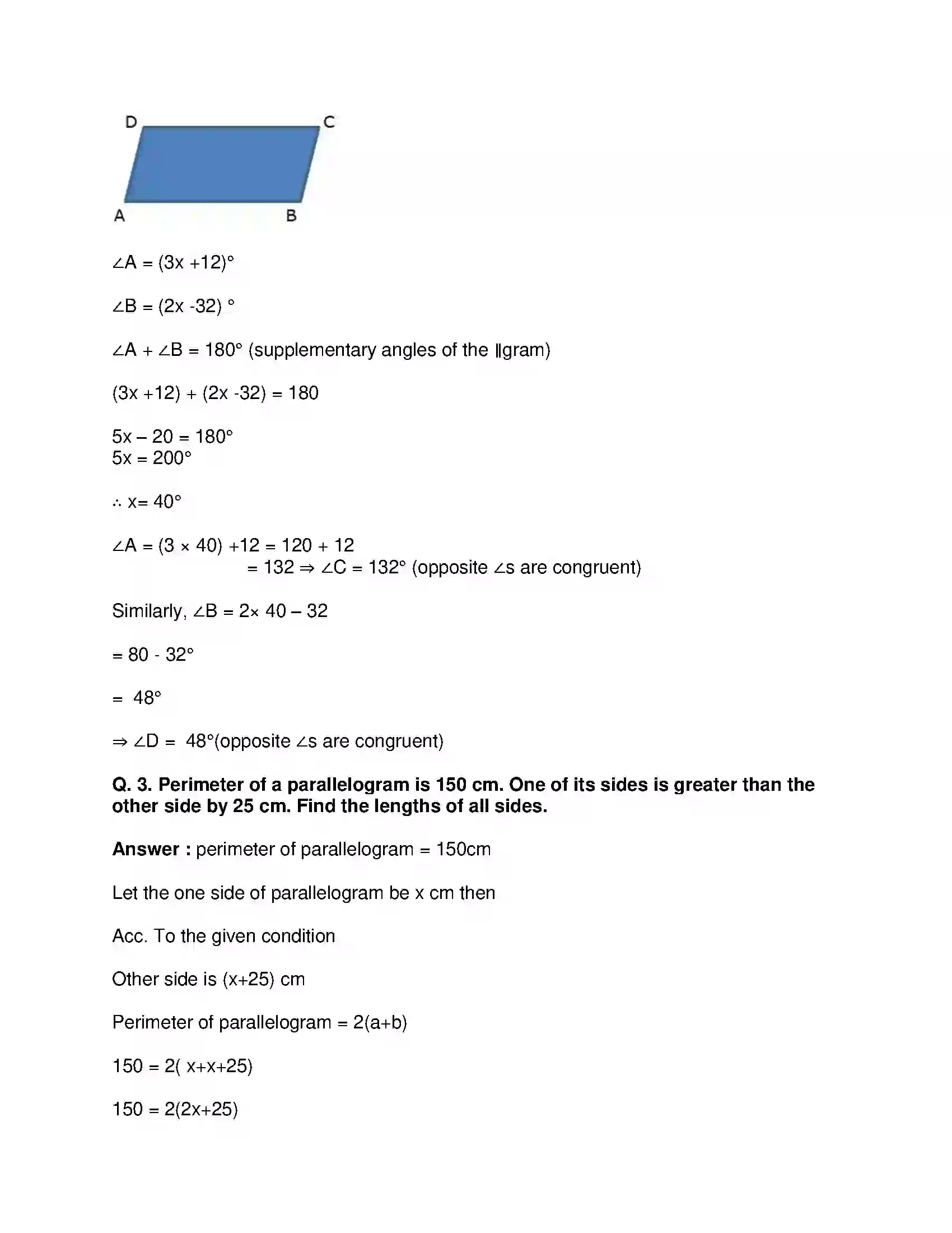Maharashtra Board Class 9th Mathematics Part-II - English Medium Quadrilaterals Solution 2