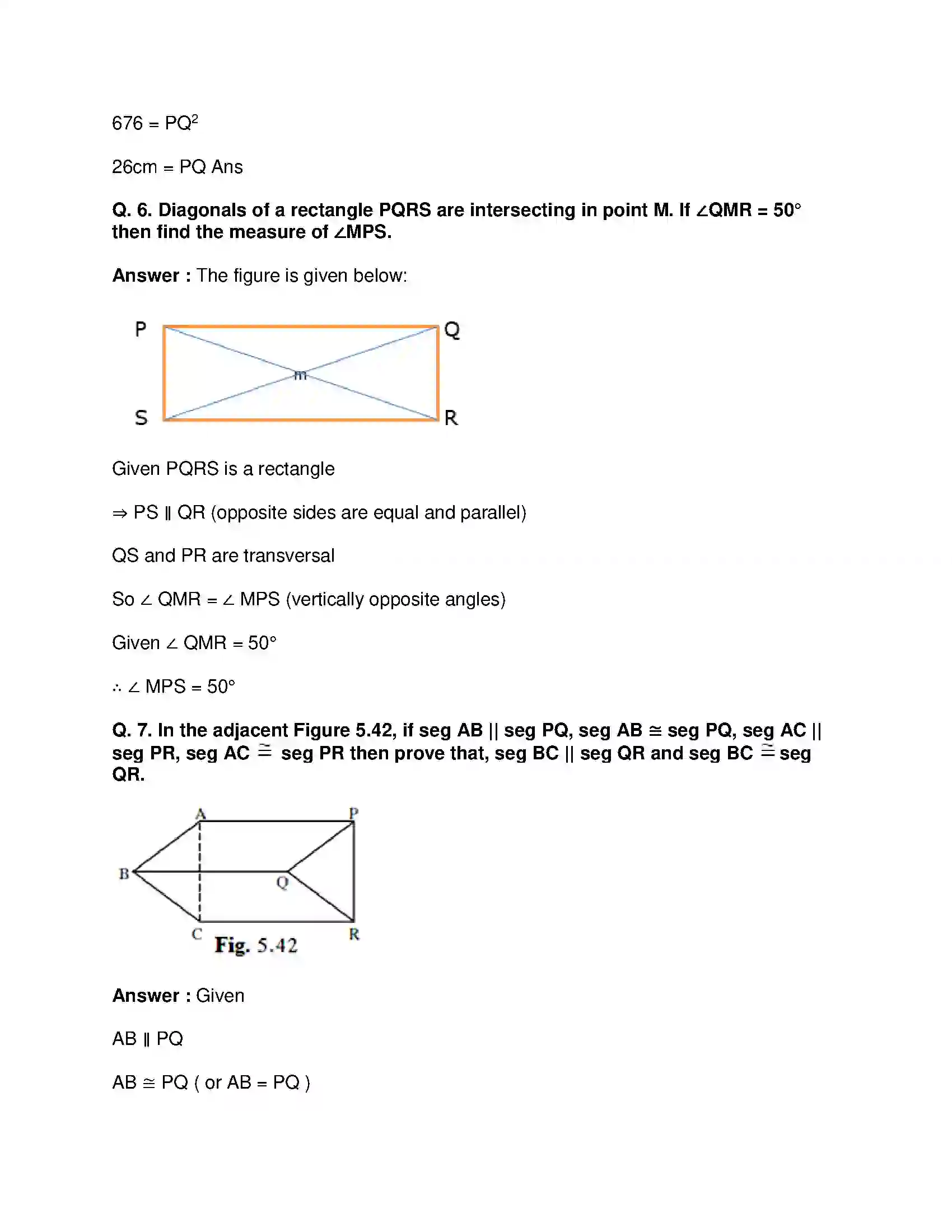 Maharashtra Board Class 9th Mathematics Part-II - English Medium Quadrilaterals Solution 21