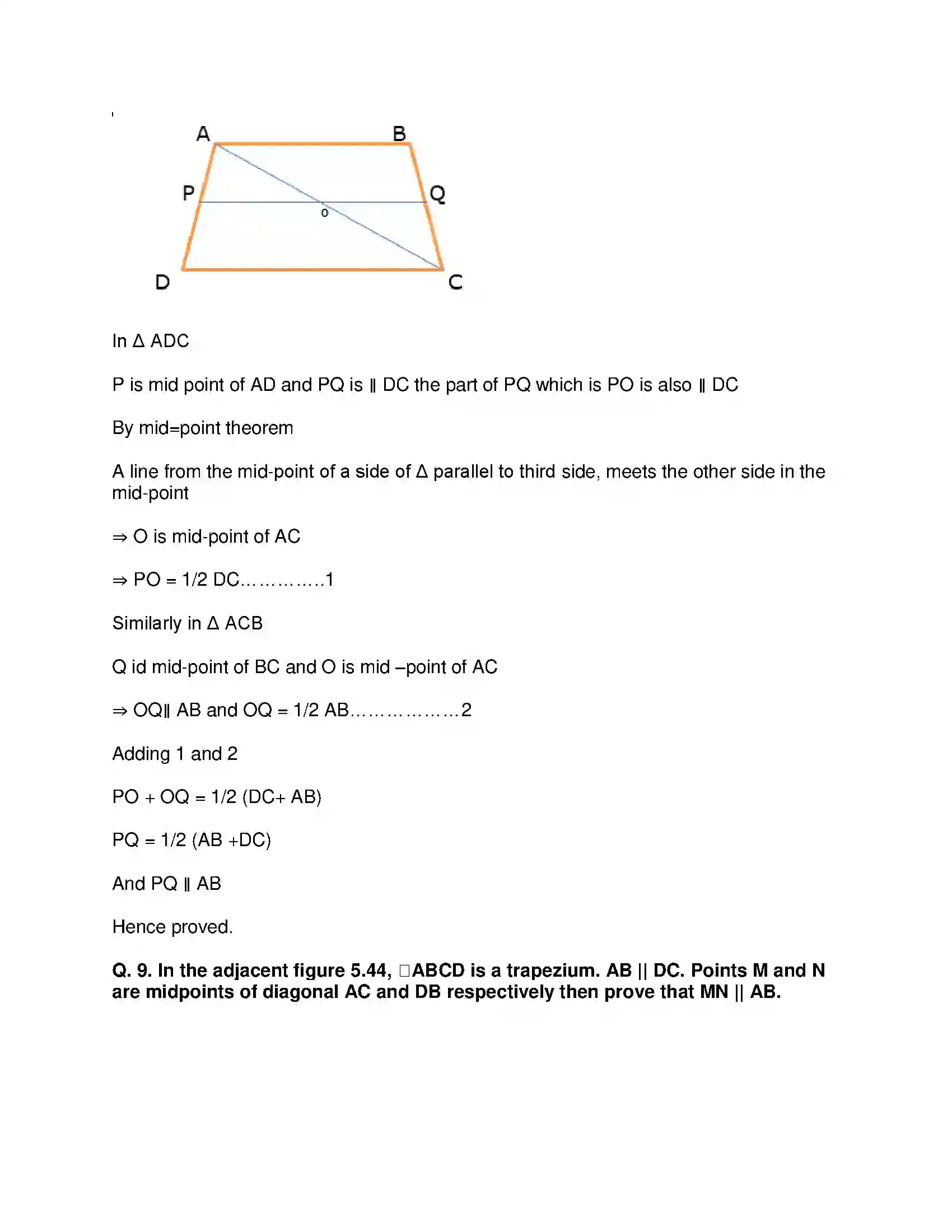 Maharashtra Board Class 9th Mathematics Part-II - English Medium Quadrilaterals Solution 23