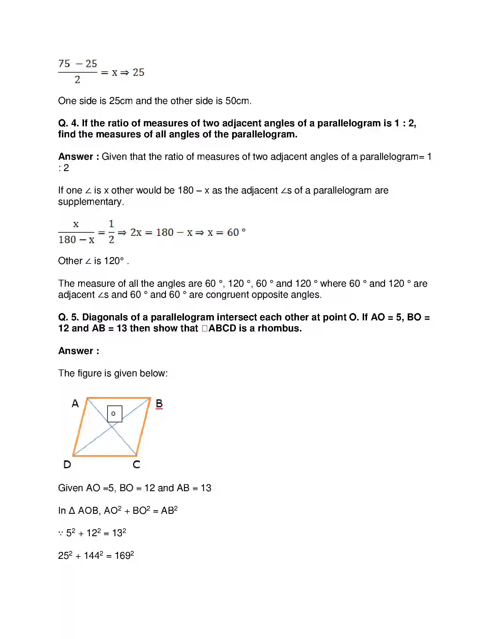 Maharashtra Board Class 9th Mathematics Part-II - English Medium Quadrilaterals Solution 3