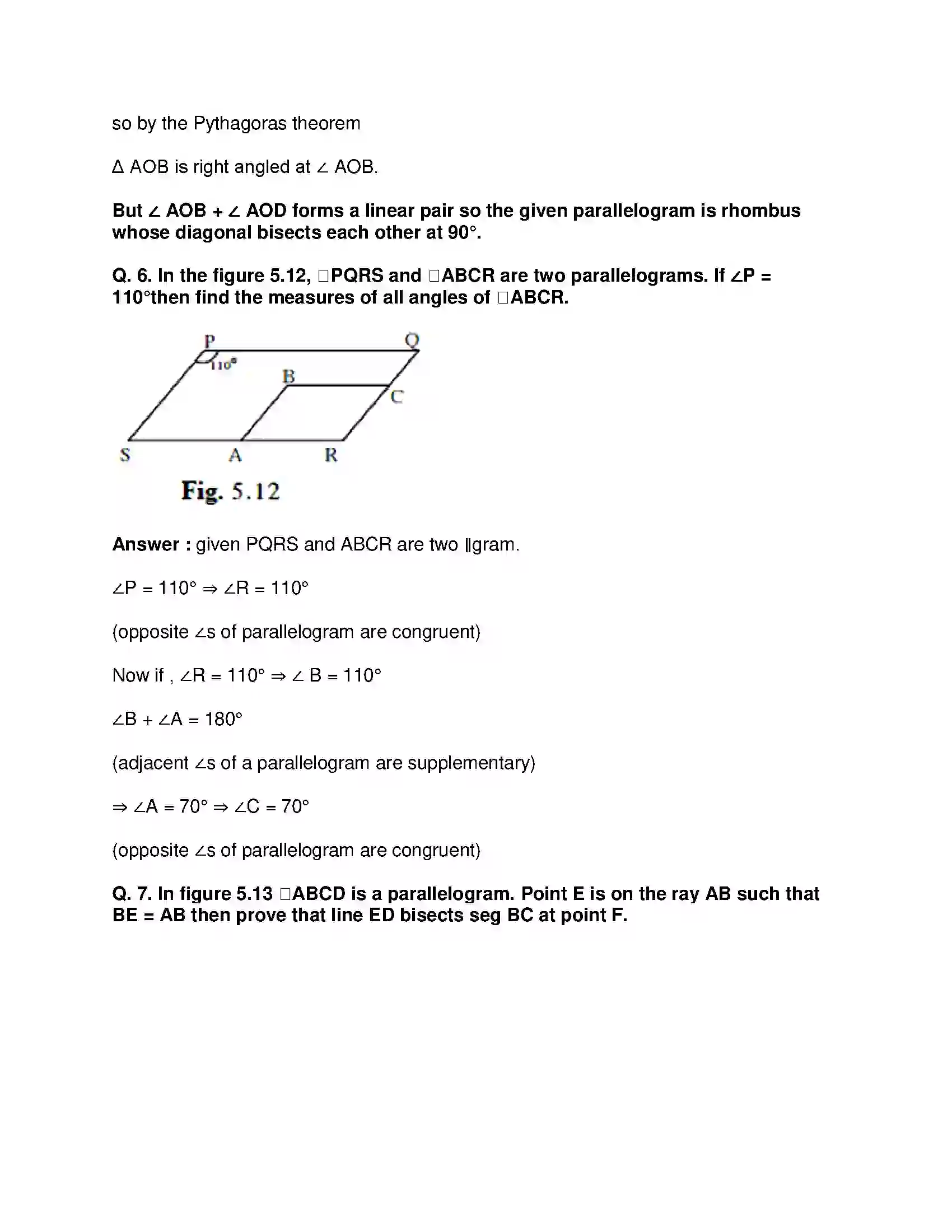 Maharashtra Board Class 9th Mathematics Part-II - English Medium Quadrilaterals Solution 4