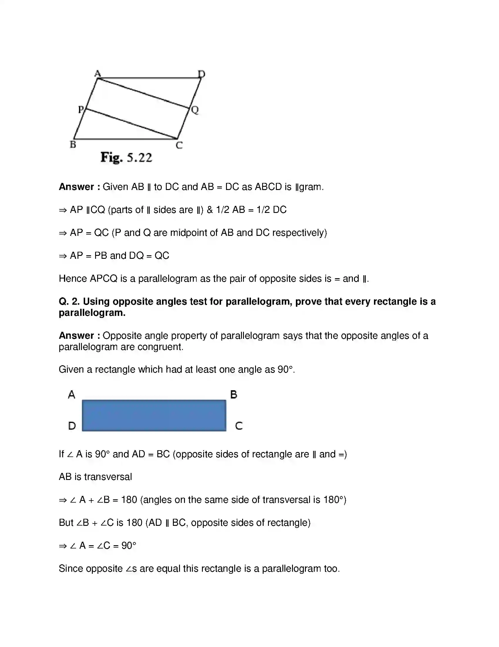 Maharashtra Board Class 9th Mathematics Part-II - English Medium Quadrilaterals Solution 6