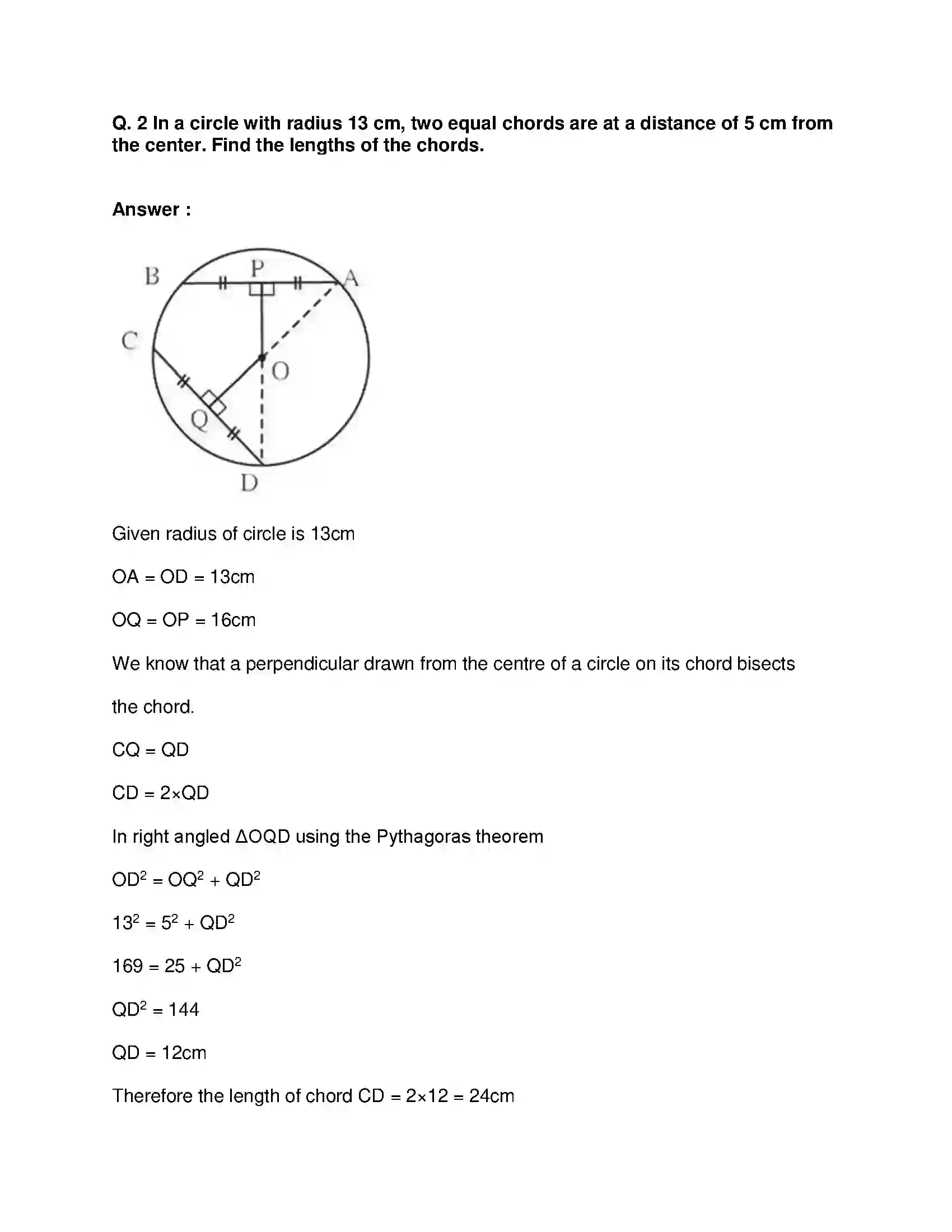 Maharashtra Board Class 9th Mathematics Part-II - English Medium Circles Solution 8