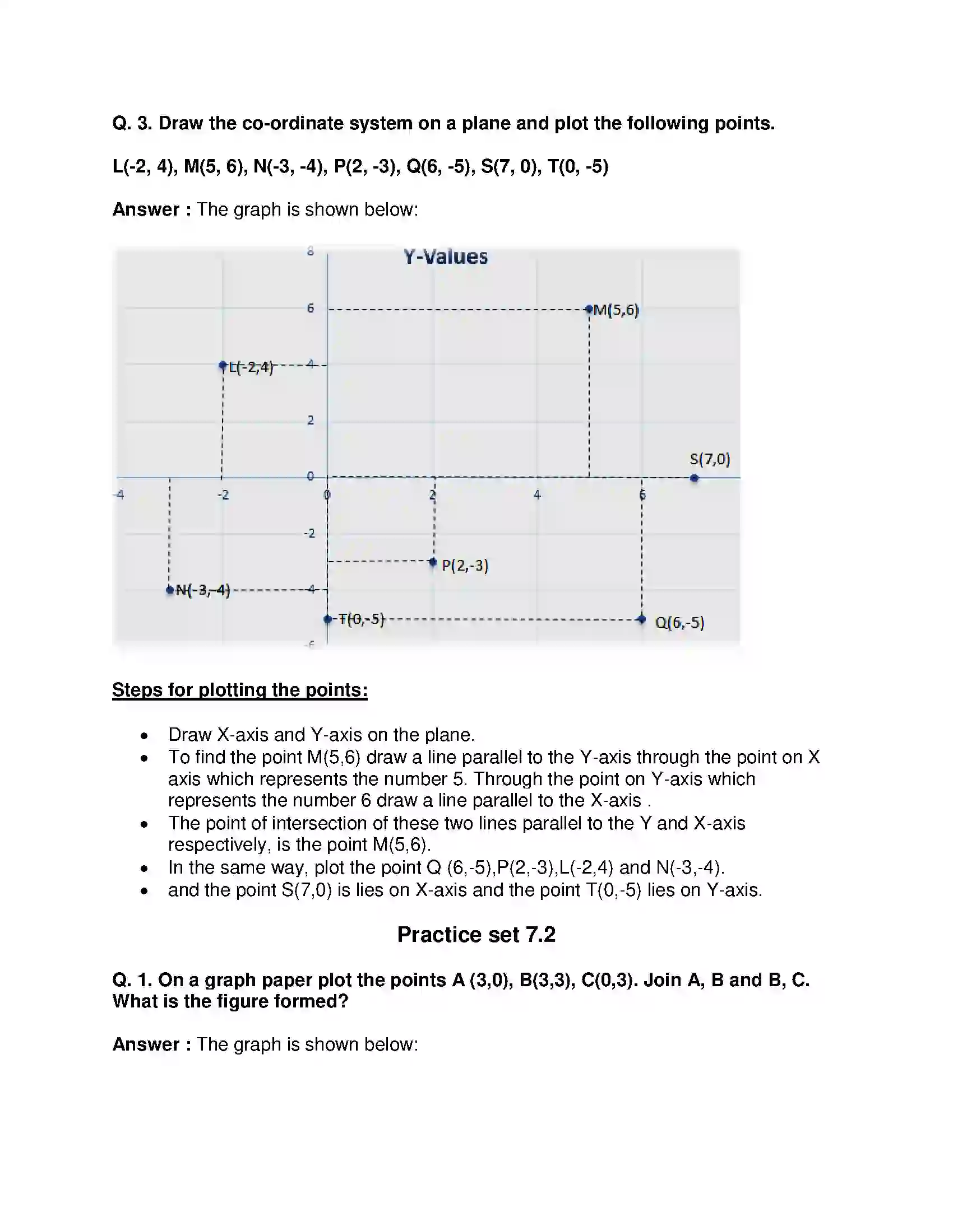 Maharashtra Board Class 9th Mathematics Part-II - English Medium Co-ordinate Geometry Solution 3