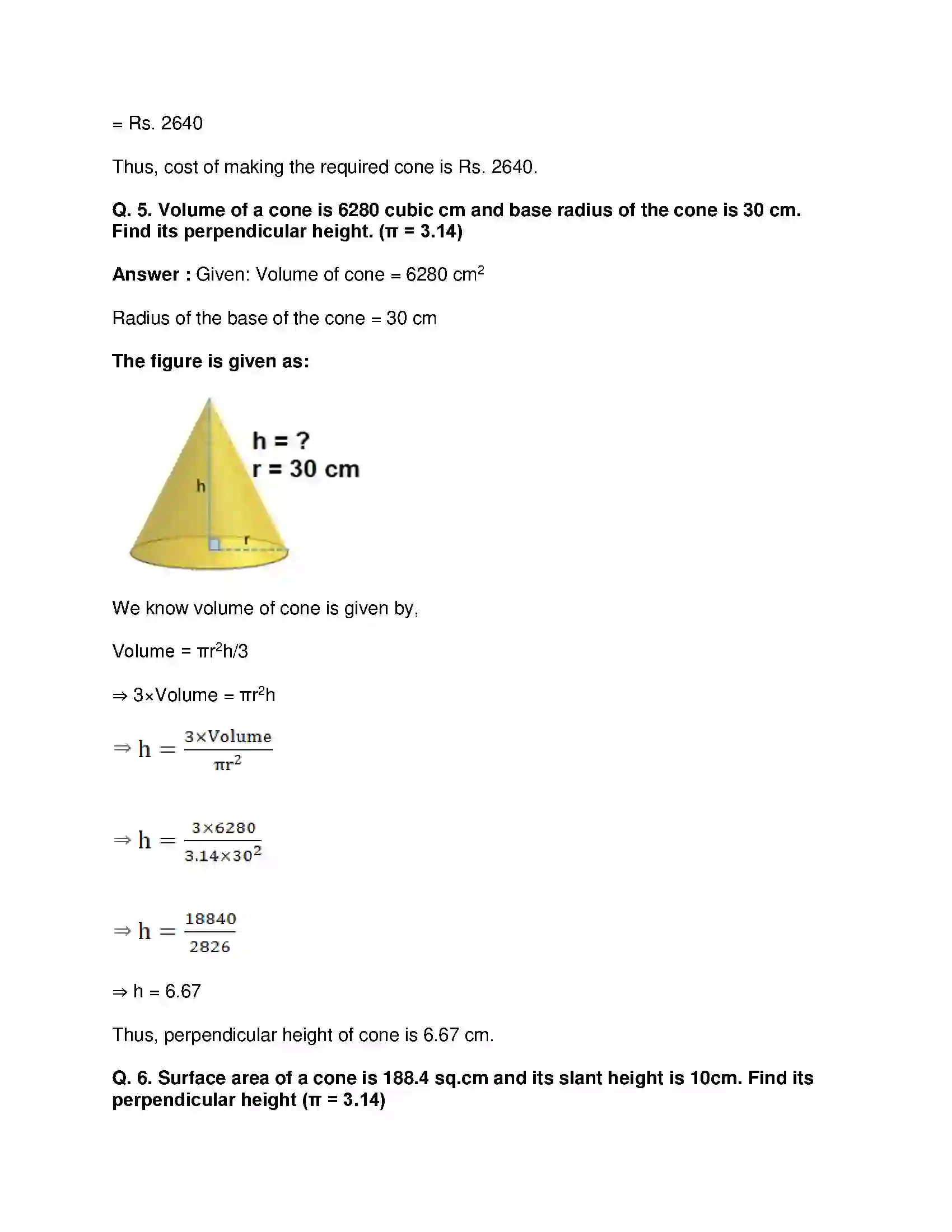 Maharashtra Board Class 9th Mathematics Part-II - English Medium Surface Area and Volume Solution 11