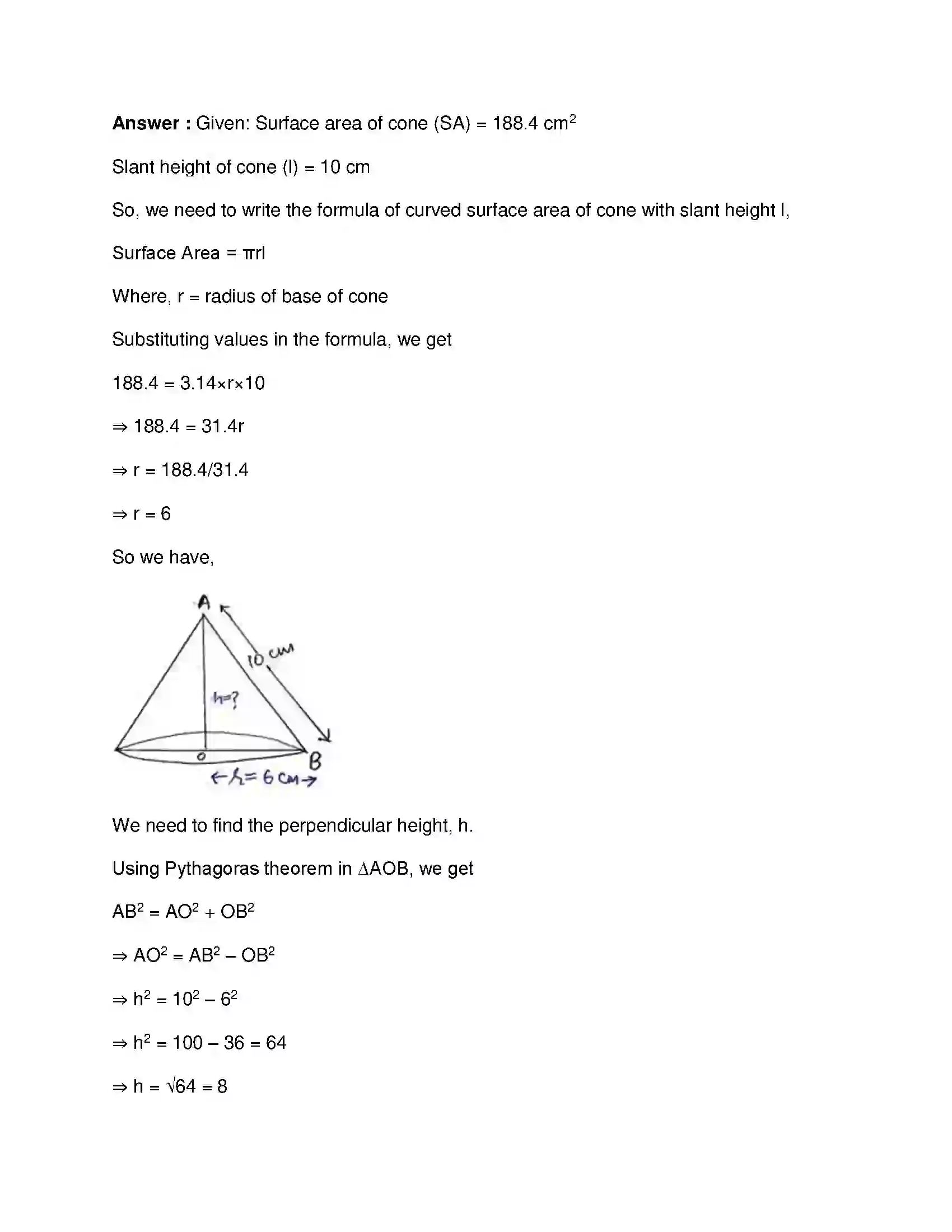 Maharashtra Board Class 9th Mathematics Part-II - English Medium Surface Area and Volume Solution 12