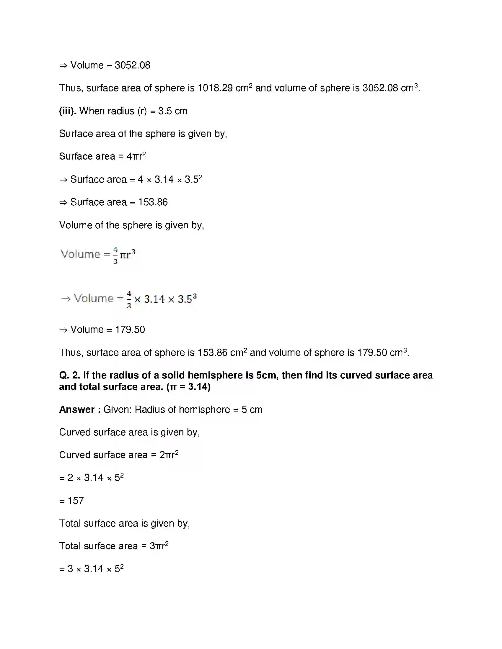 Maharashtra Board Class 9th Mathematics Part-II - English Medium Surface Area and Volume Solution 19