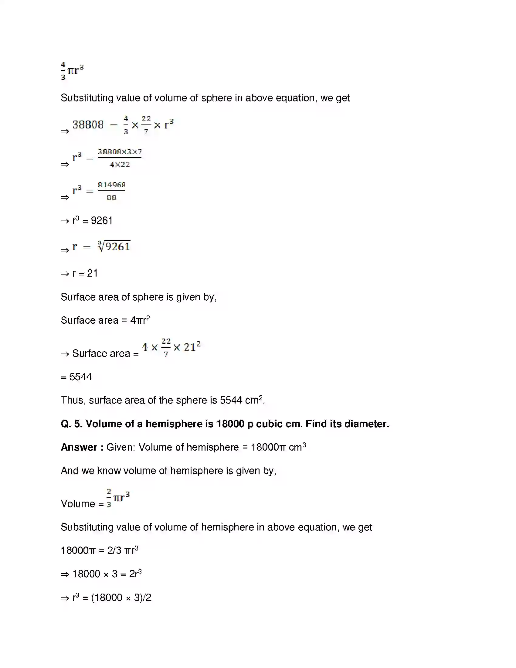 Maharashtra Board Class 9th Mathematics Part-II - English Medium Surface Area and Volume Solution 21