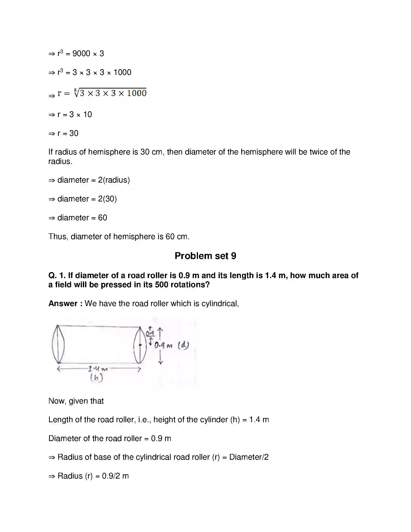 Maharashtra Board Class 9th Mathematics Part-II - English Medium Surface Area and Volume Solution 22