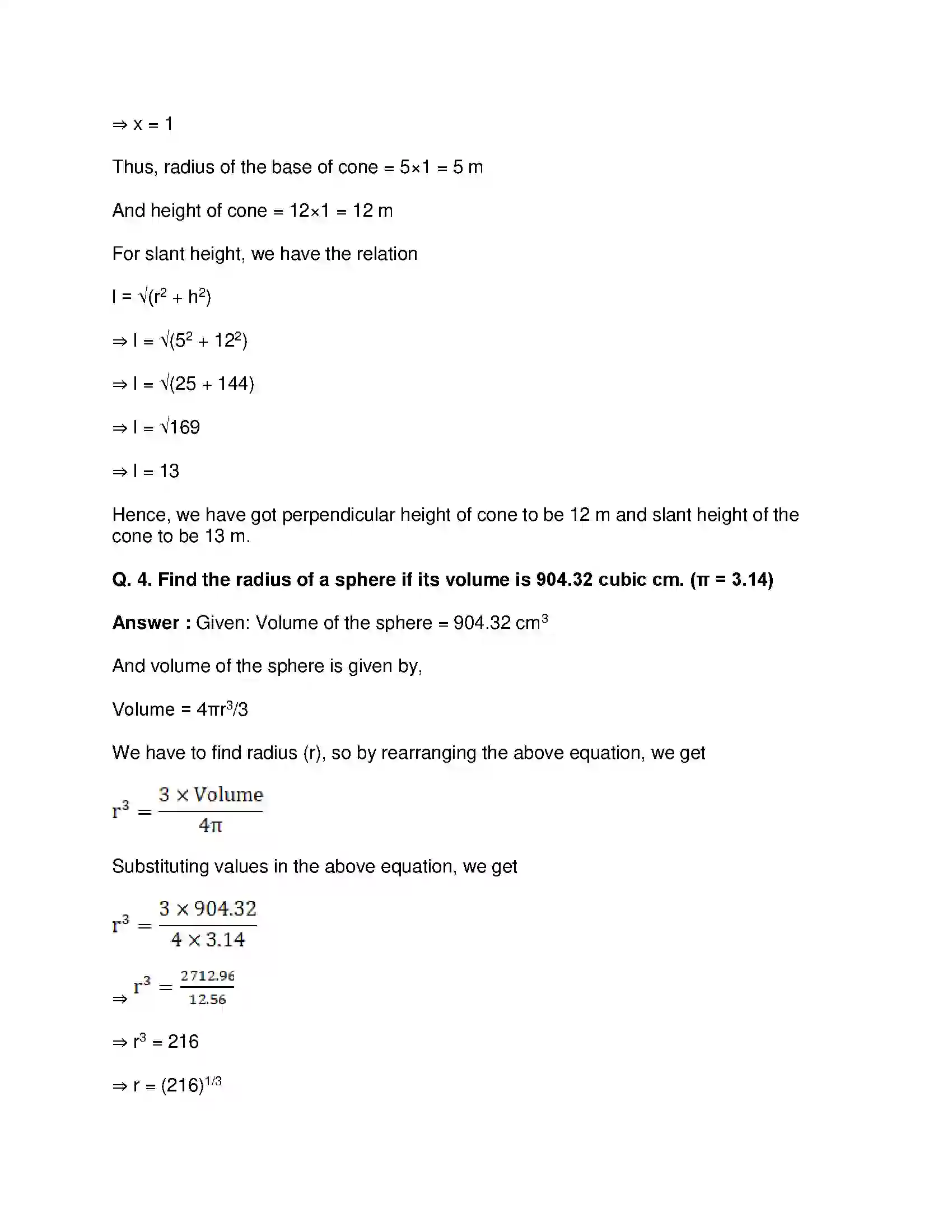 Maharashtra Board Class 9th Mathematics Part-II - English Medium Surface Area and Volume Solution 25