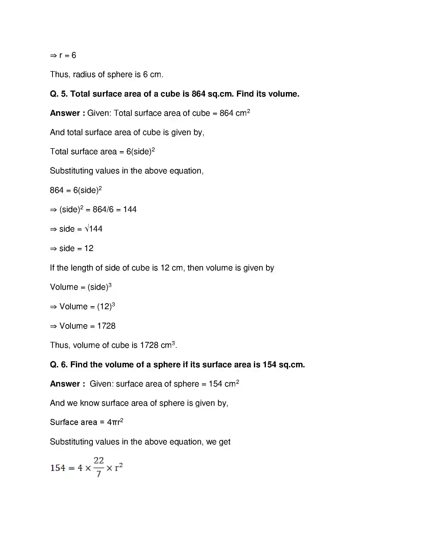 Maharashtra Board Class 9th Mathematics Part-II - English Medium Surface Area and Volume Solution 26