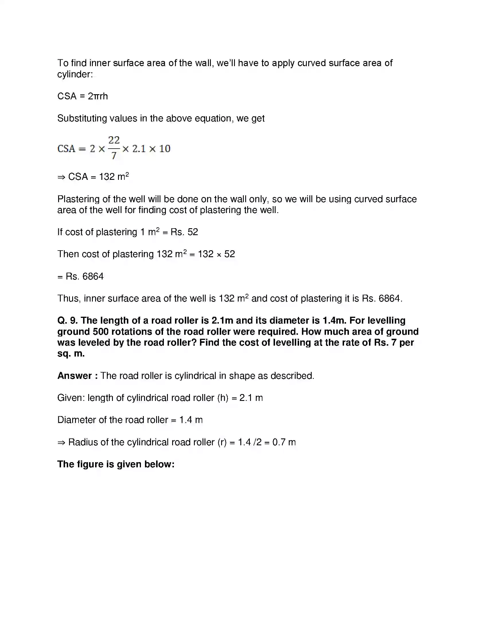 Maharashtra Board Class 9th Mathematics Part-II - English Medium Surface Area and Volume Solution 29