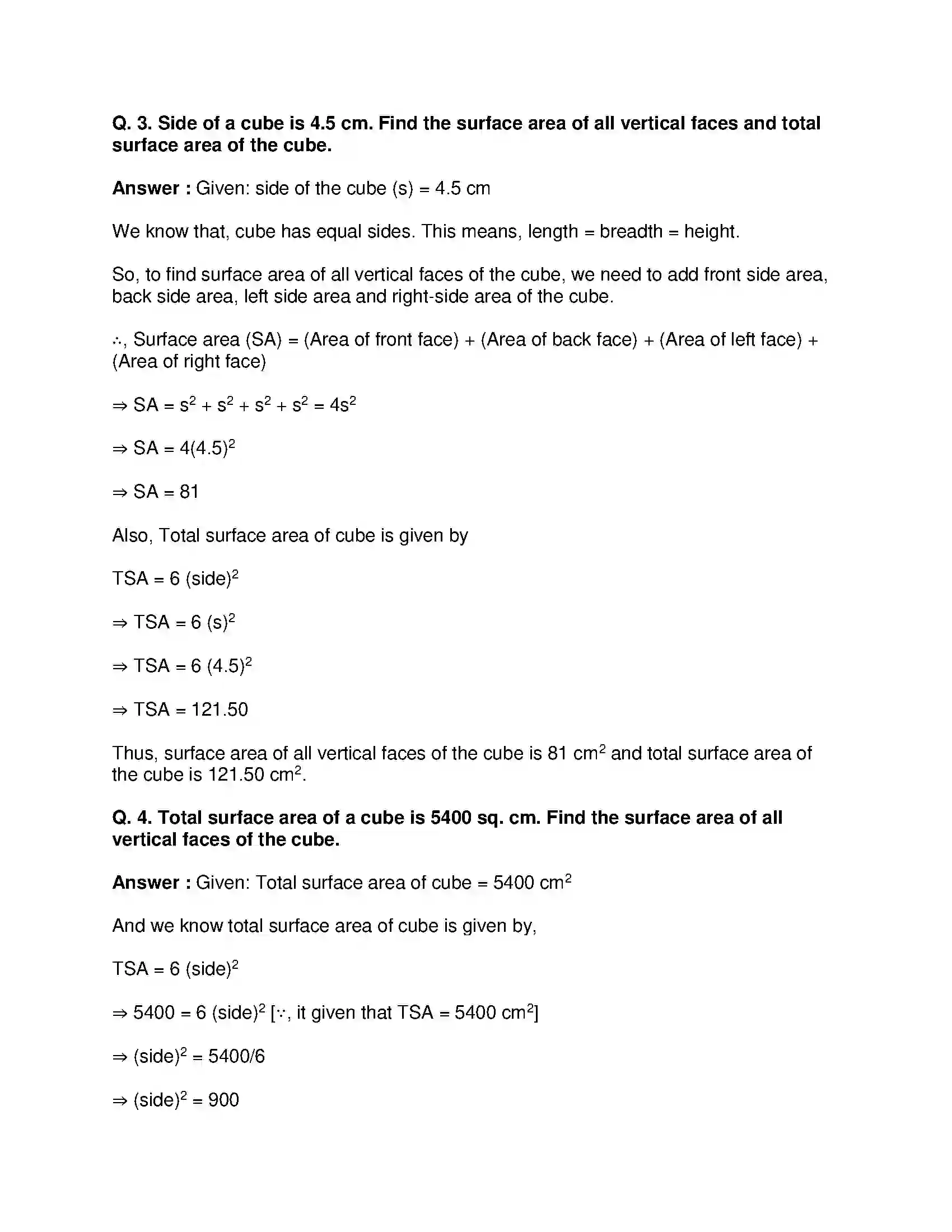 Maharashtra Board Class 9th Mathematics Part-II - English Medium Surface Area and Volume Solution 3