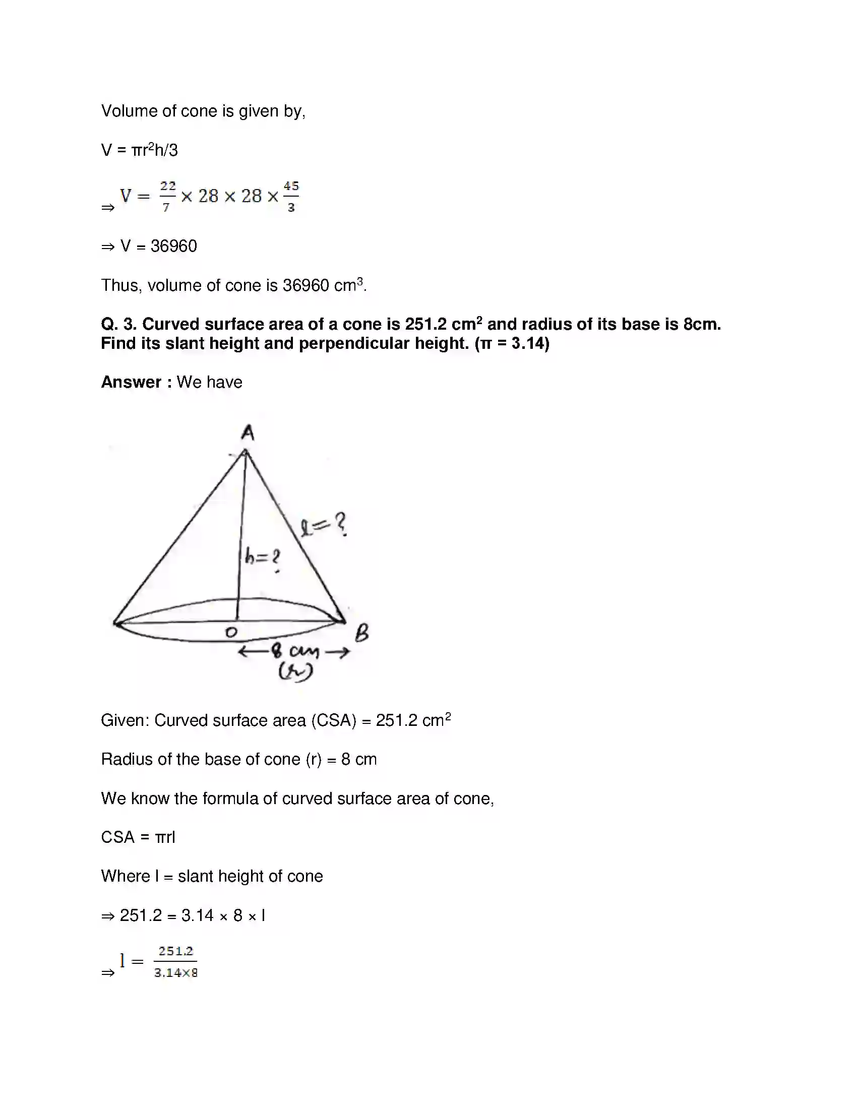 Maharashtra Board Class 9th Mathematics Part-II - English Medium Surface Area and Volume Solution 9
