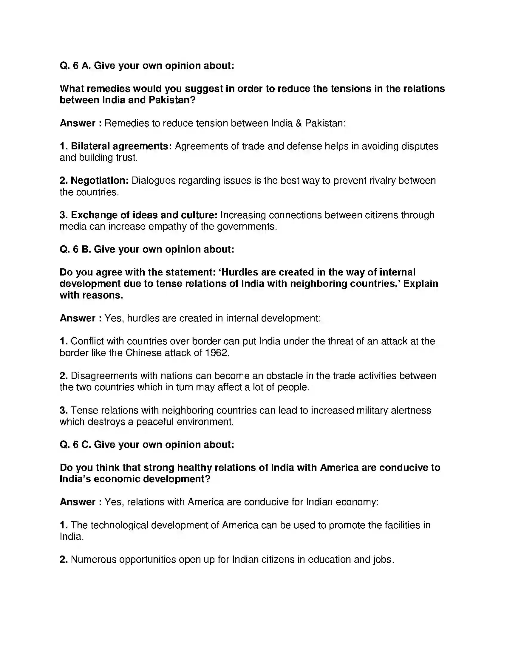 Maharashtra Board Class 9th Political Science - English Medium India and Other Countries Solution 5