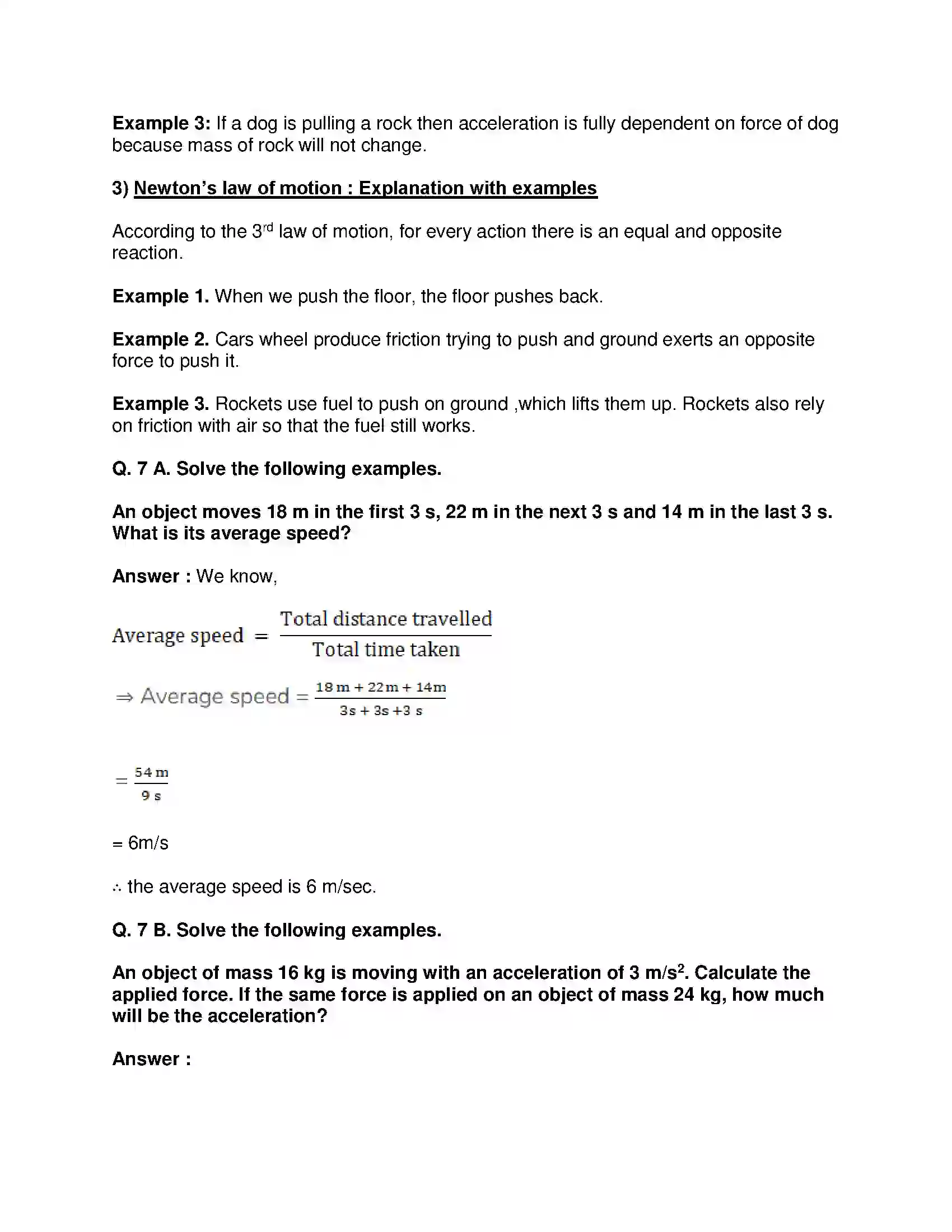 Maharashtra Board Class 9th Science & Technology - English Medium Laws of Motion Solution 13