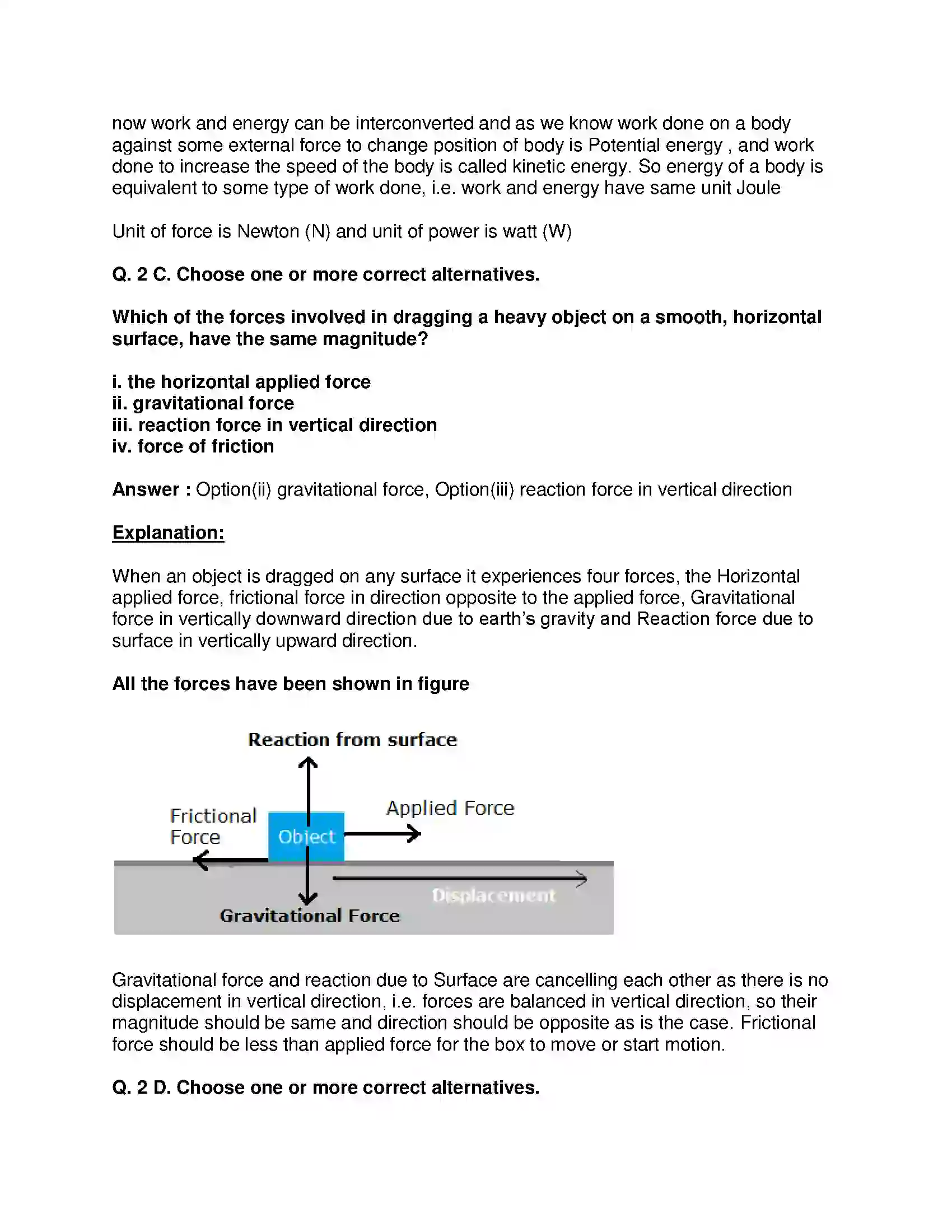 Maharashtra Board Class 9th Science & Technology - English Medium Work and Energy Solution 11