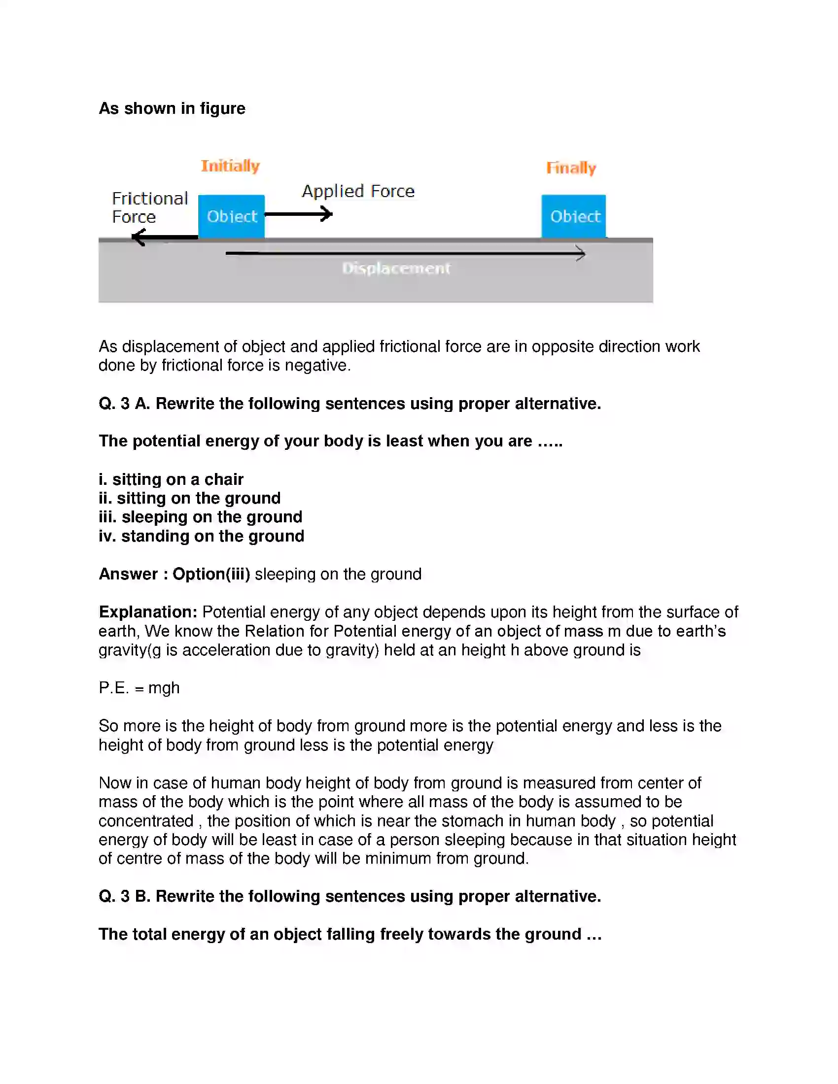 Maharashtra Board Class 9th Science & Technology - English Medium Work and Energy Solution 14