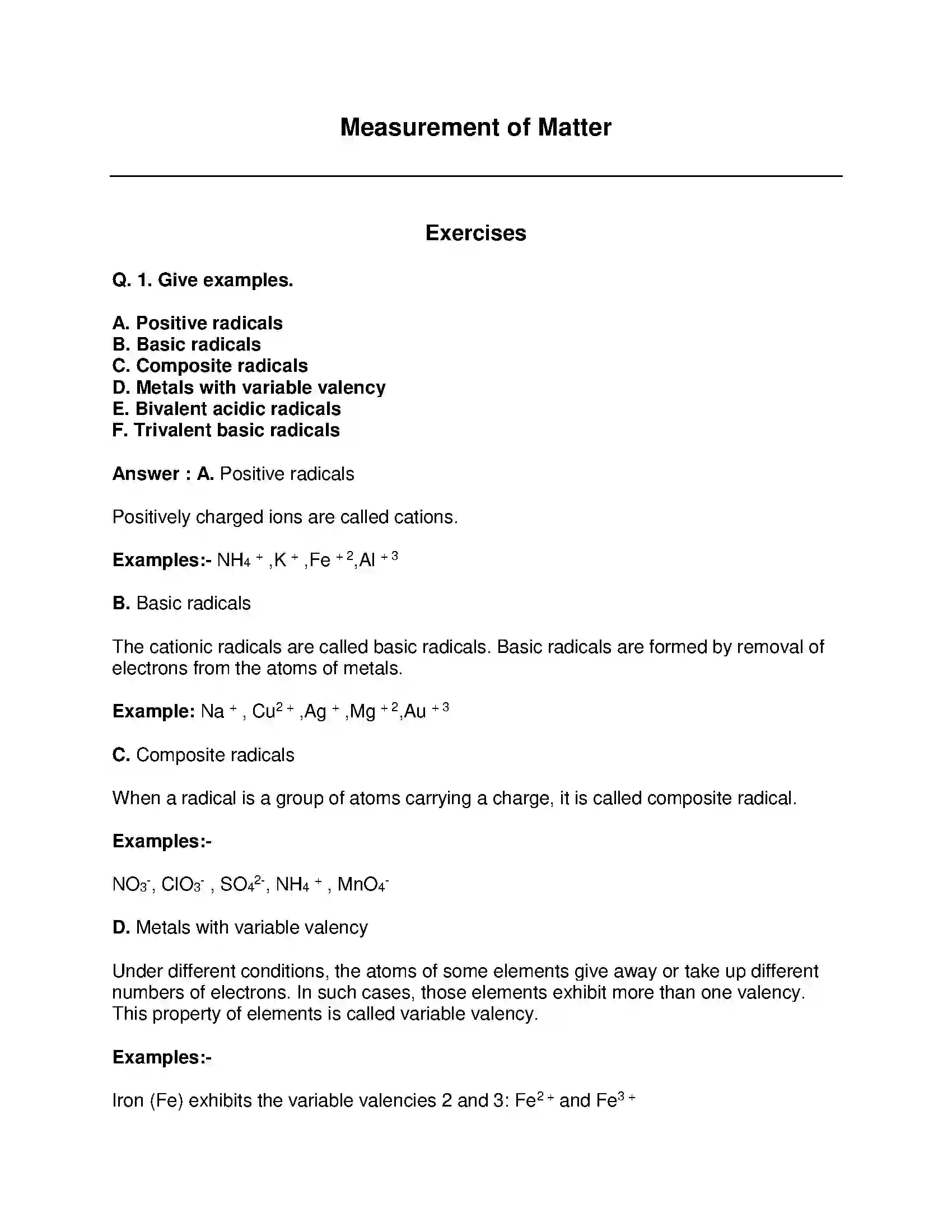 Maharashtra Board Class 9th Science & Technology - English Medium Measurement of Matter Solution 1