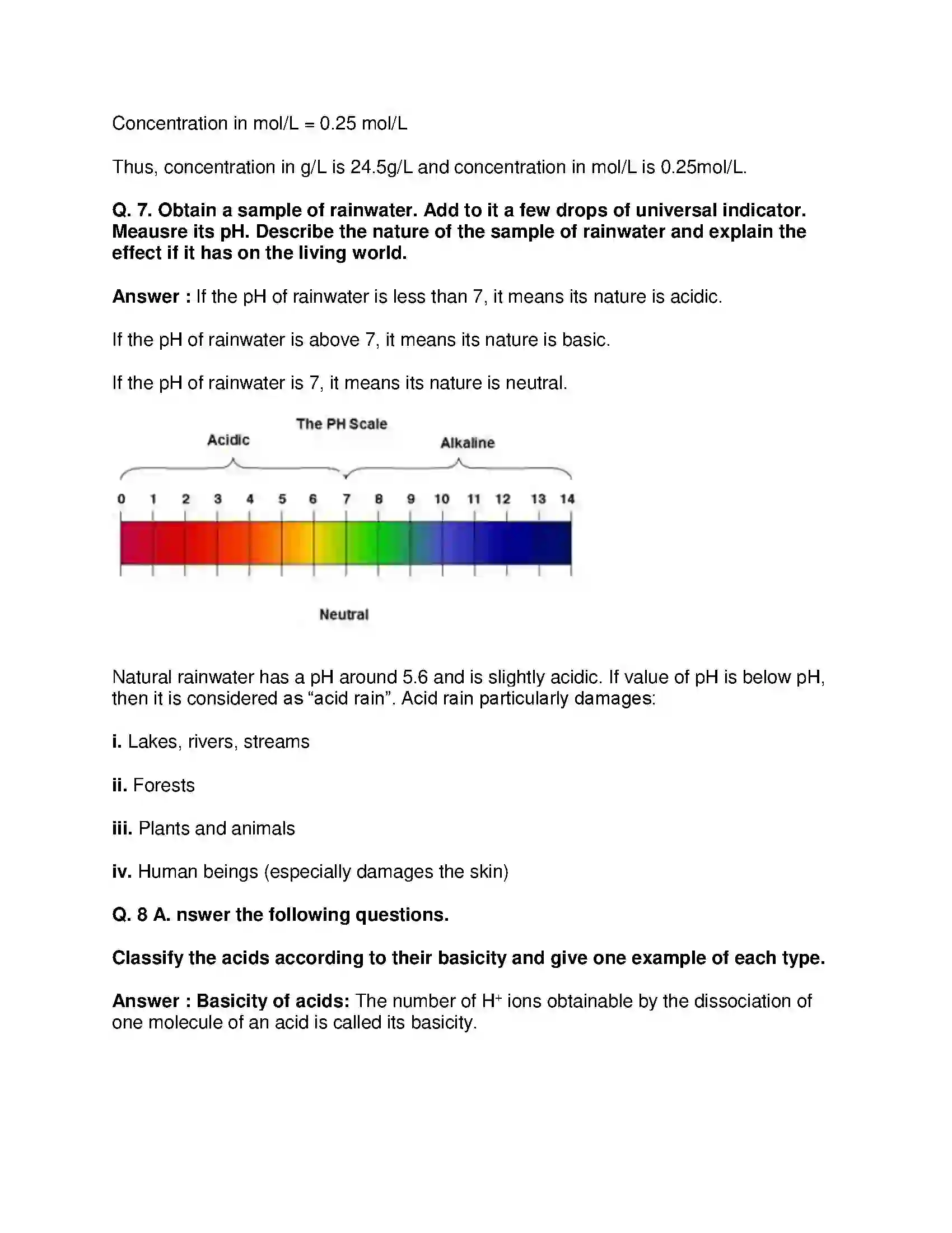 Maharashtra Board Class 9th Science & Technology - English Medium Acids, Bases and Salts Solution 13