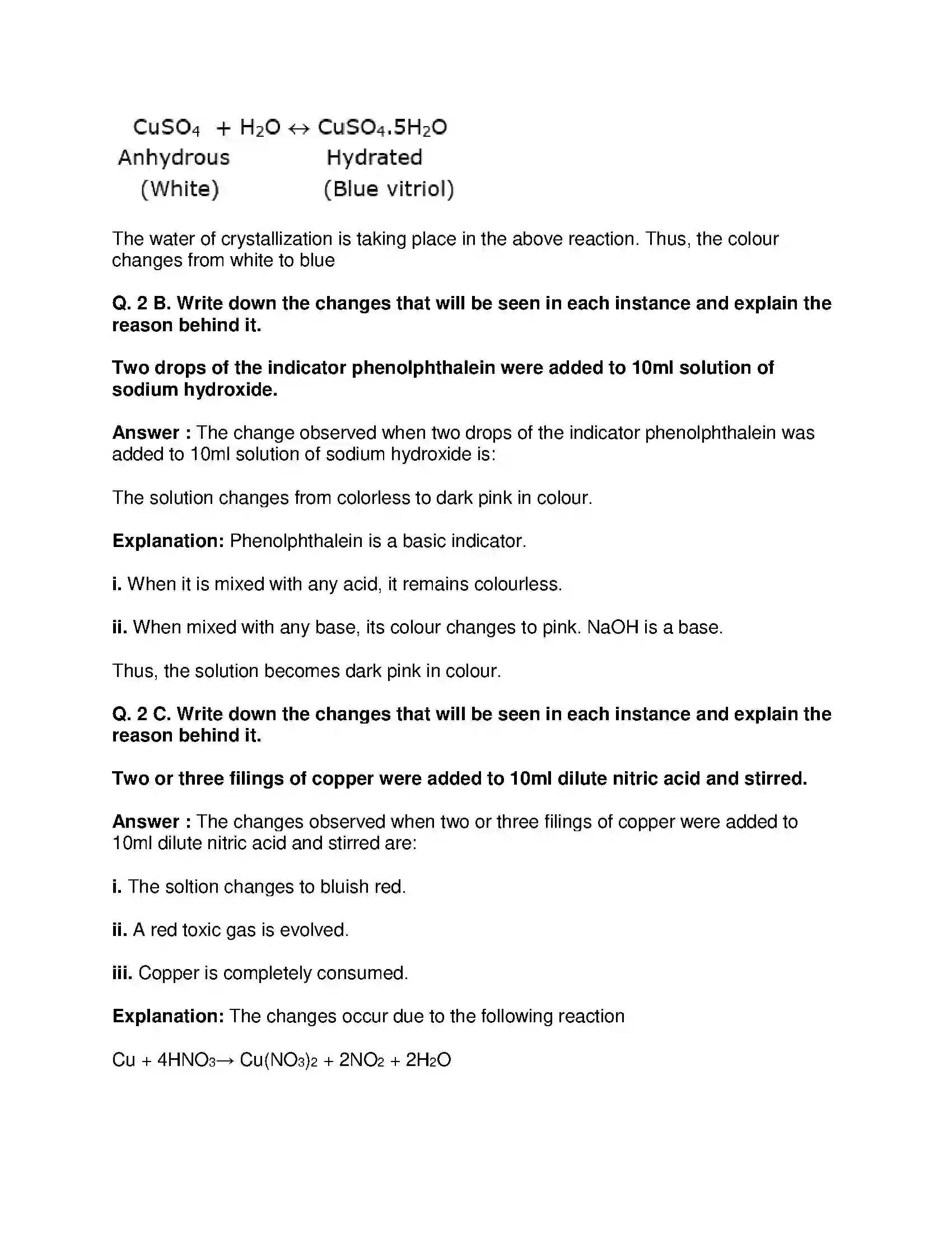 Maharashtra Board Class 9th Science & Technology - English Medium Acids, Bases and Salts Solution 3