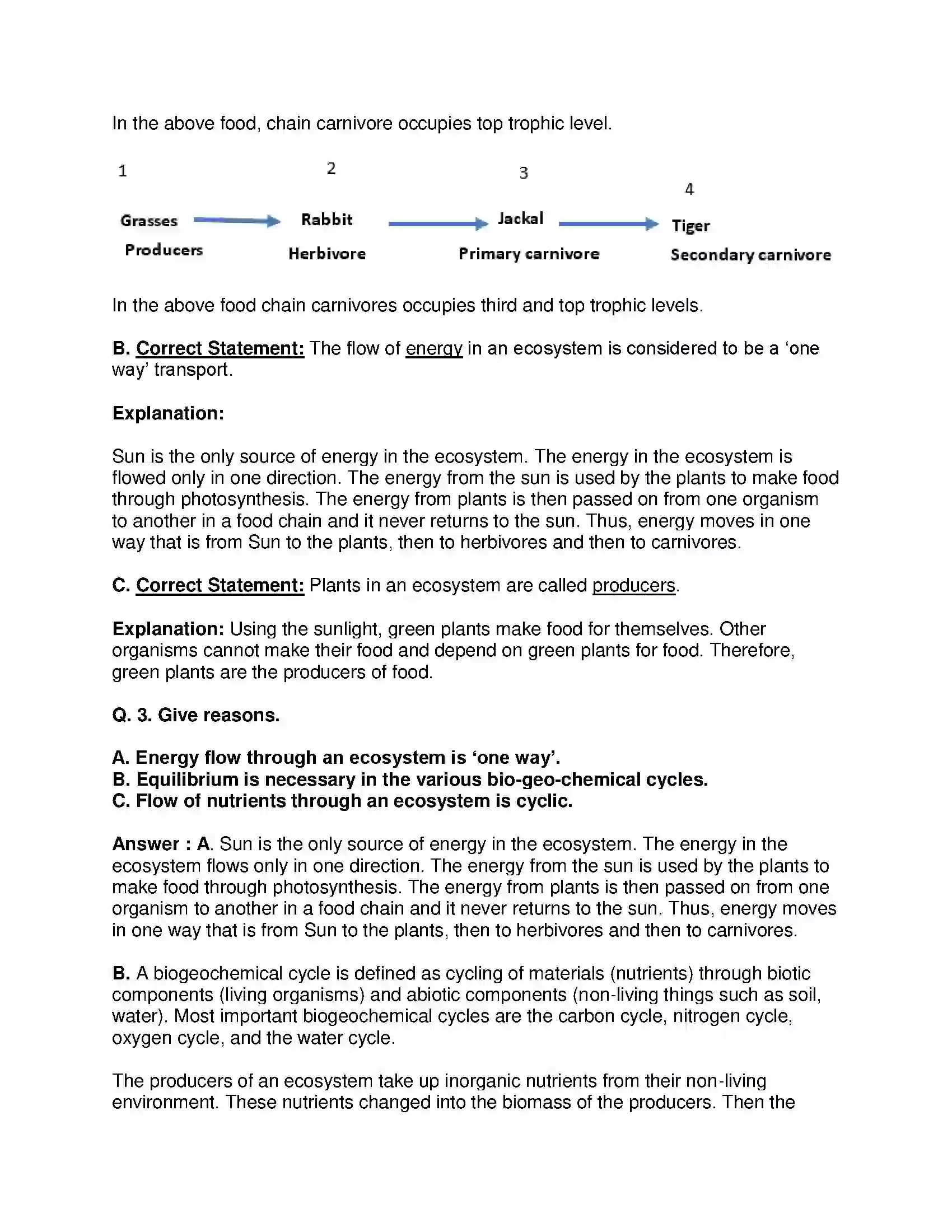 Maharashtra Board Class 9th Science & Technology - English Medium Energy Flow in an Ecosystem Solution 2