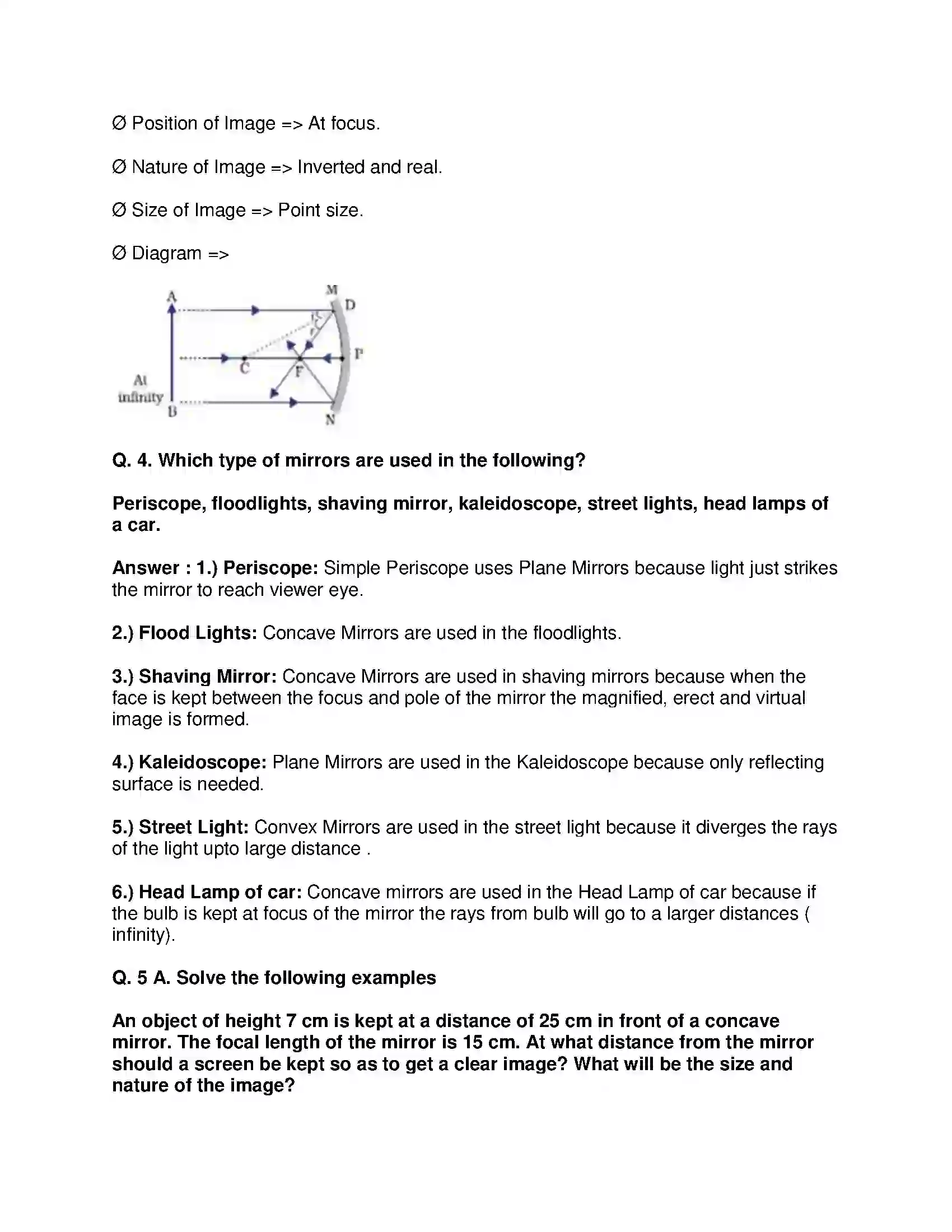 Maharashtra Board Class 9th Science & Technology - English Medium Reflection of Light Solution 6