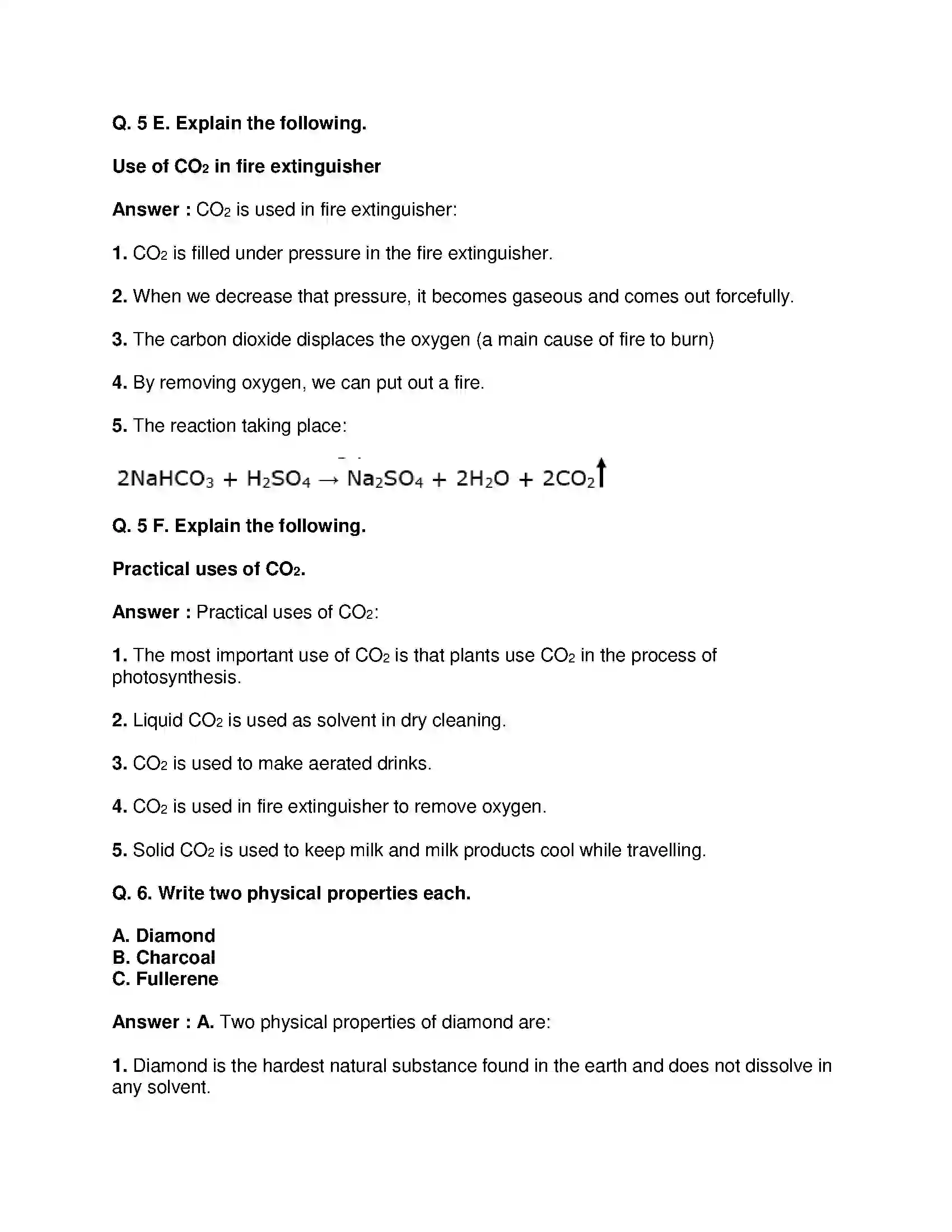 Maharashtra Board Class 9th Science & Technology - English Medium Carbon An important element Solution 9