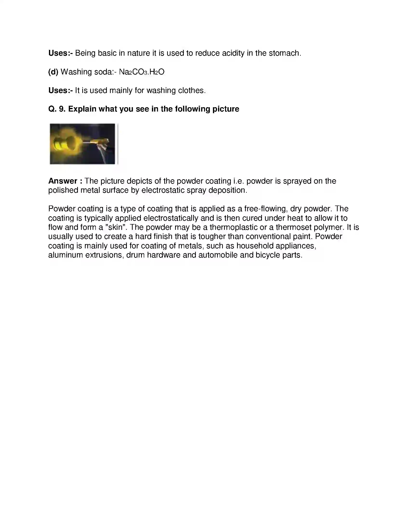 Maharashtra Board Class 9th Science & Technology - English Medium Substances in Common Use Solution 10