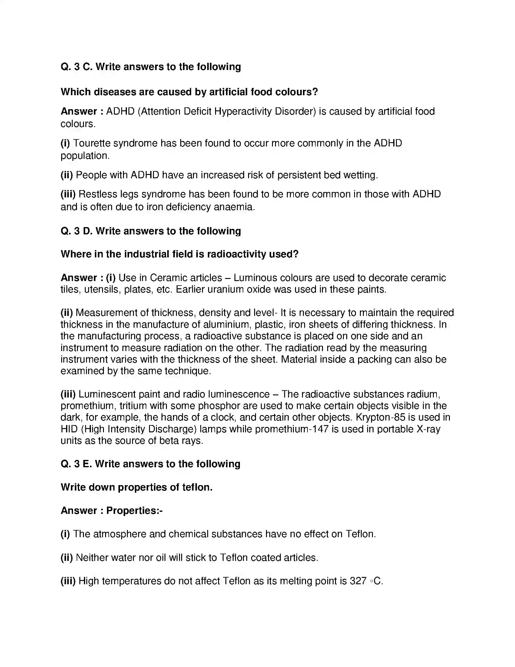 Maharashtra Board Class 9th Science & Technology - English Medium Substances in Common Use Solution 3
