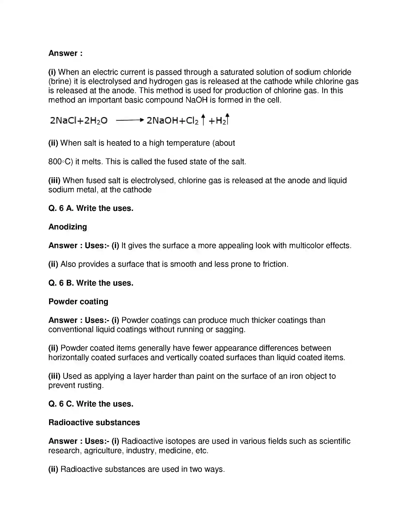 Maharashtra Board Class 9th Science & Technology - English Medium Substances in Common Use Solution 7