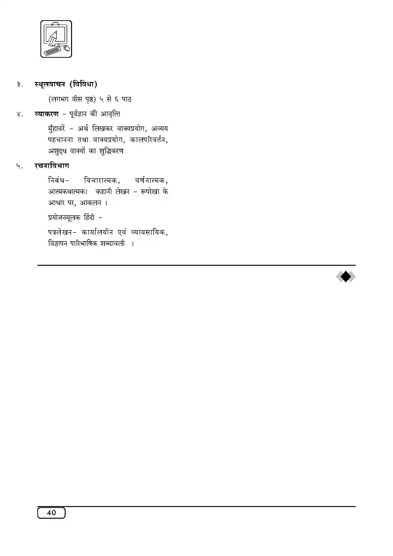 Maharashtra Board Class 10th 2025-26 Hindi 2nd Syllabus 2