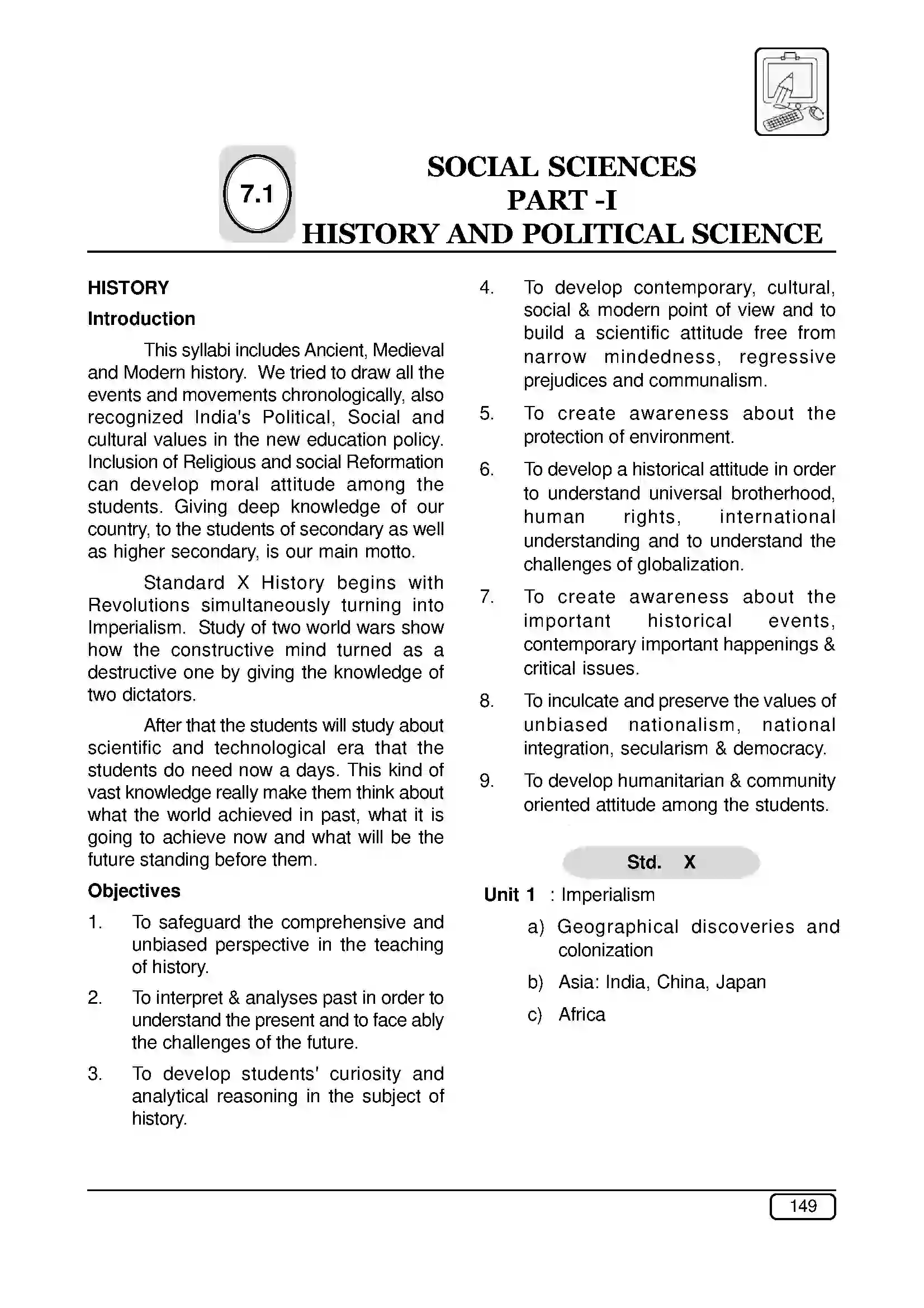 Maharashtra Board Class 10th 2025-26 Social Sciences-1 Syllabus 1
