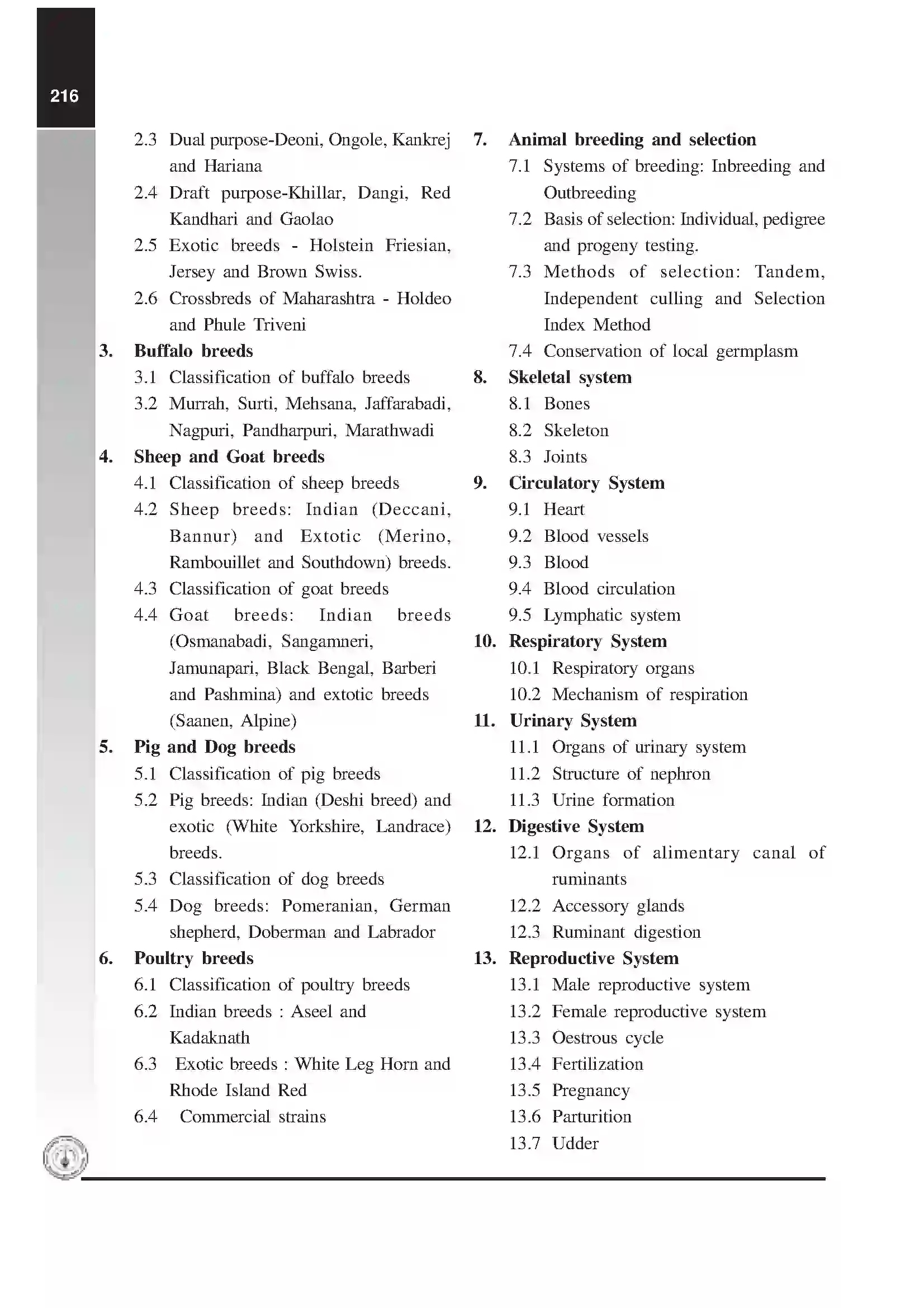 Maharashtra Board Class 12th 2020 Animal Science and Technology Syllabus 2
