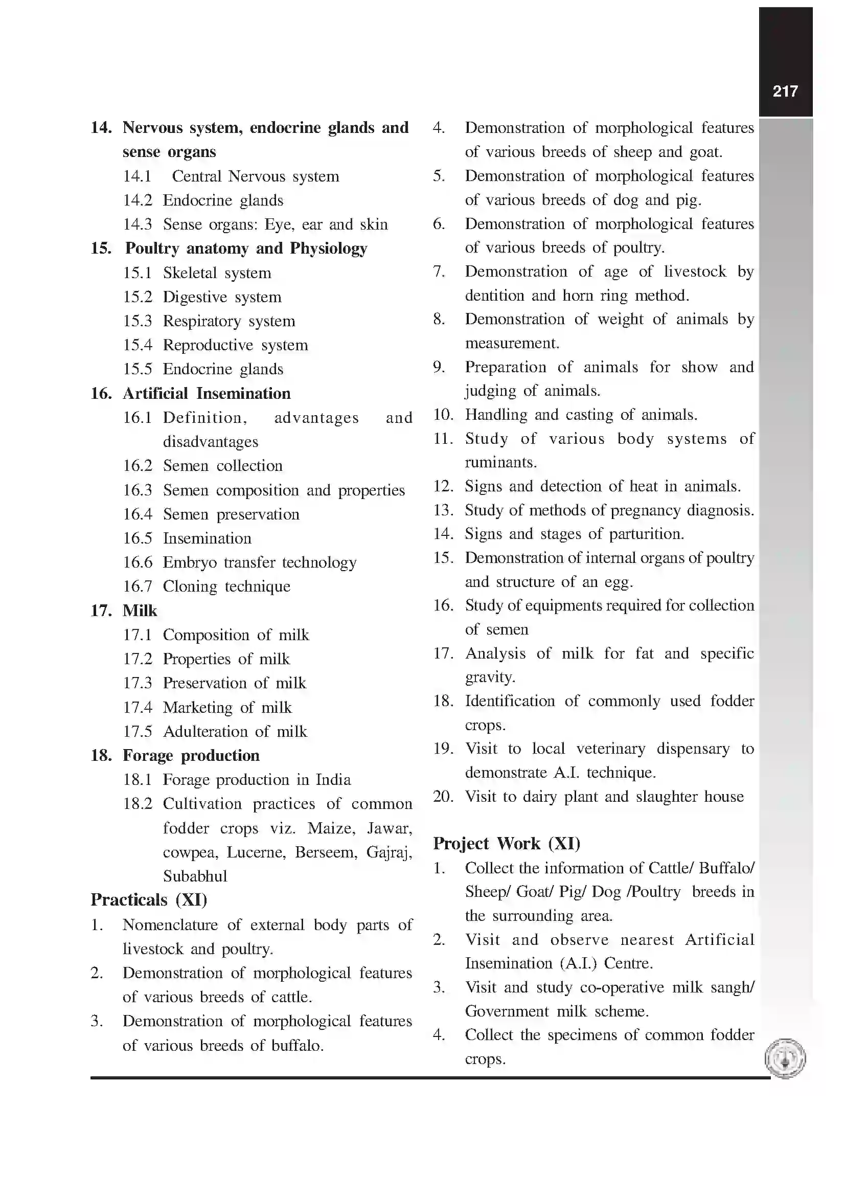 Maharashtra Board Class 12th 2020 Animal Science and Technology Syllabus 3