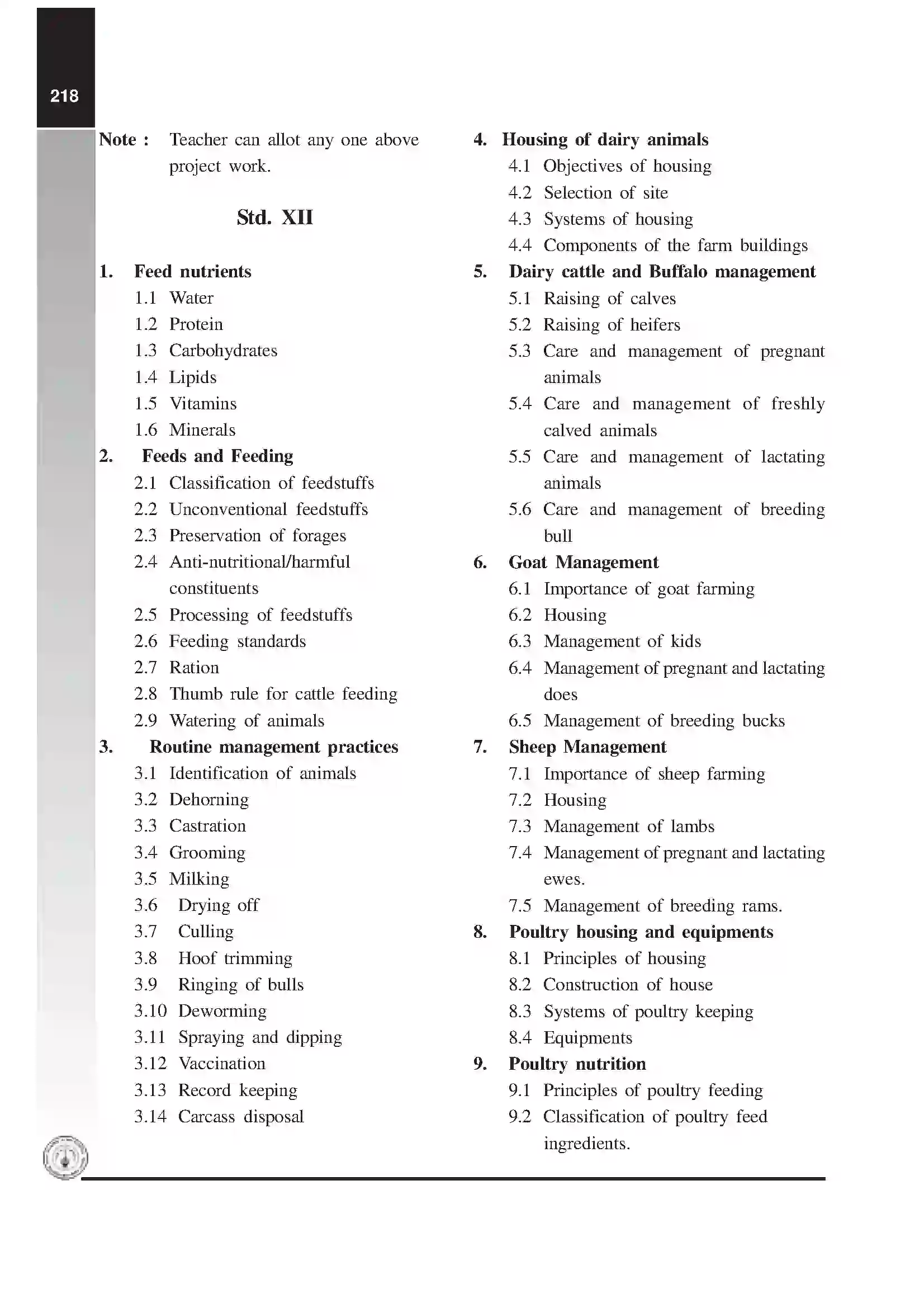 Maharashtra Board Class 12th 2020 Animal Science and Technology Syllabus 4