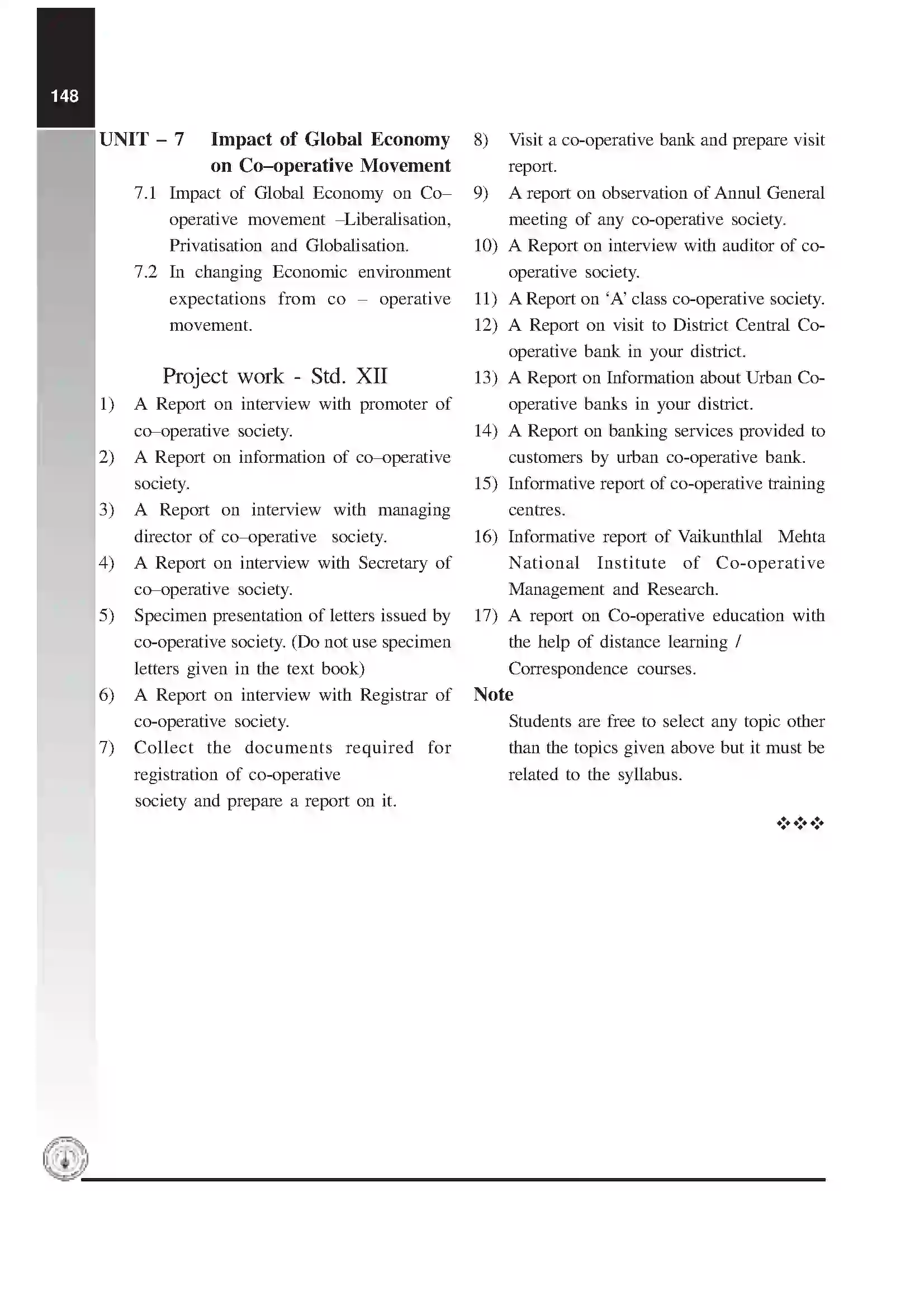 Maharashtra Board Class 12th 2020 Co-Operation Syllabus 4