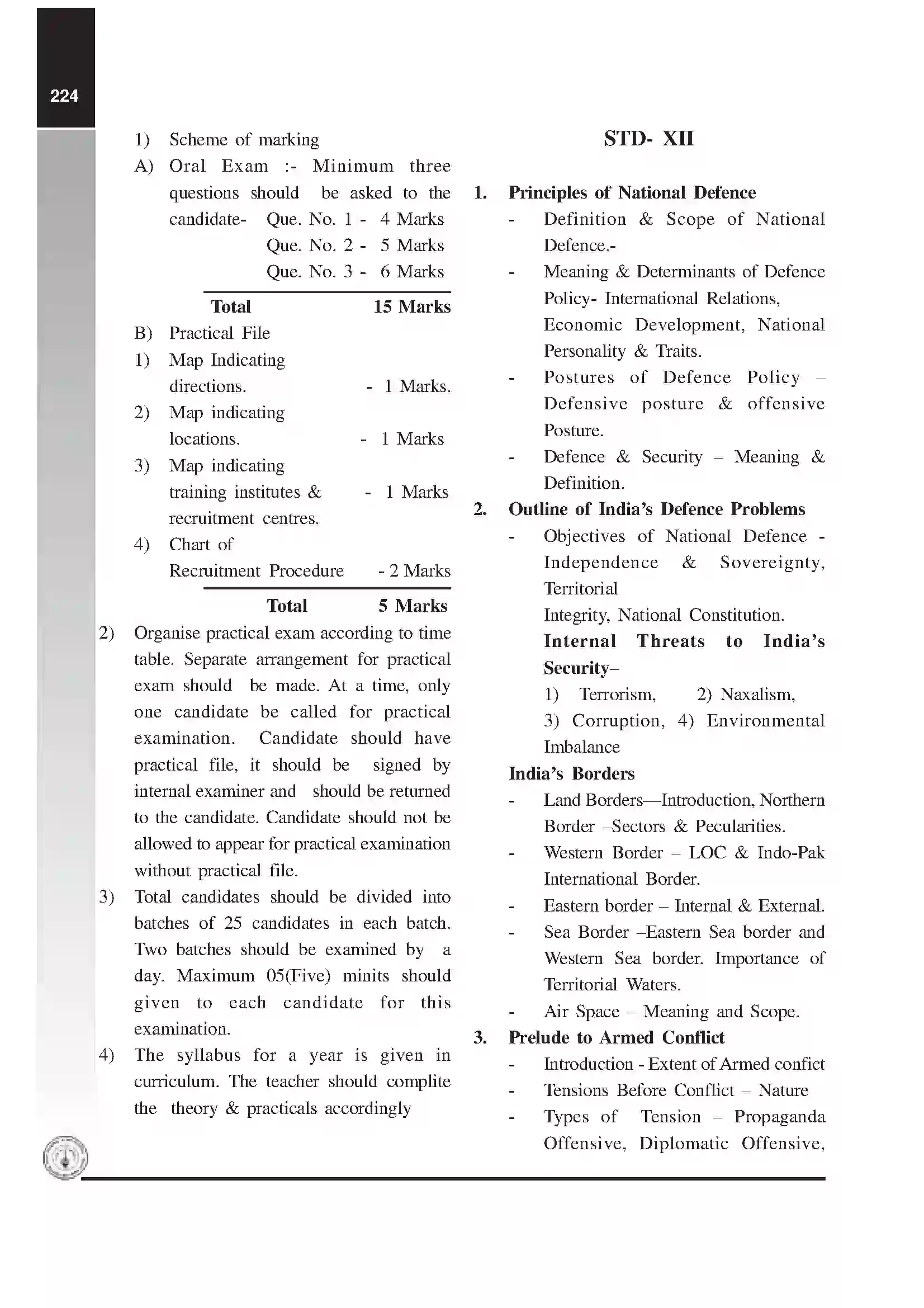Maharashtra Board Class 12th 2020 Defence Studies Syllabus 4