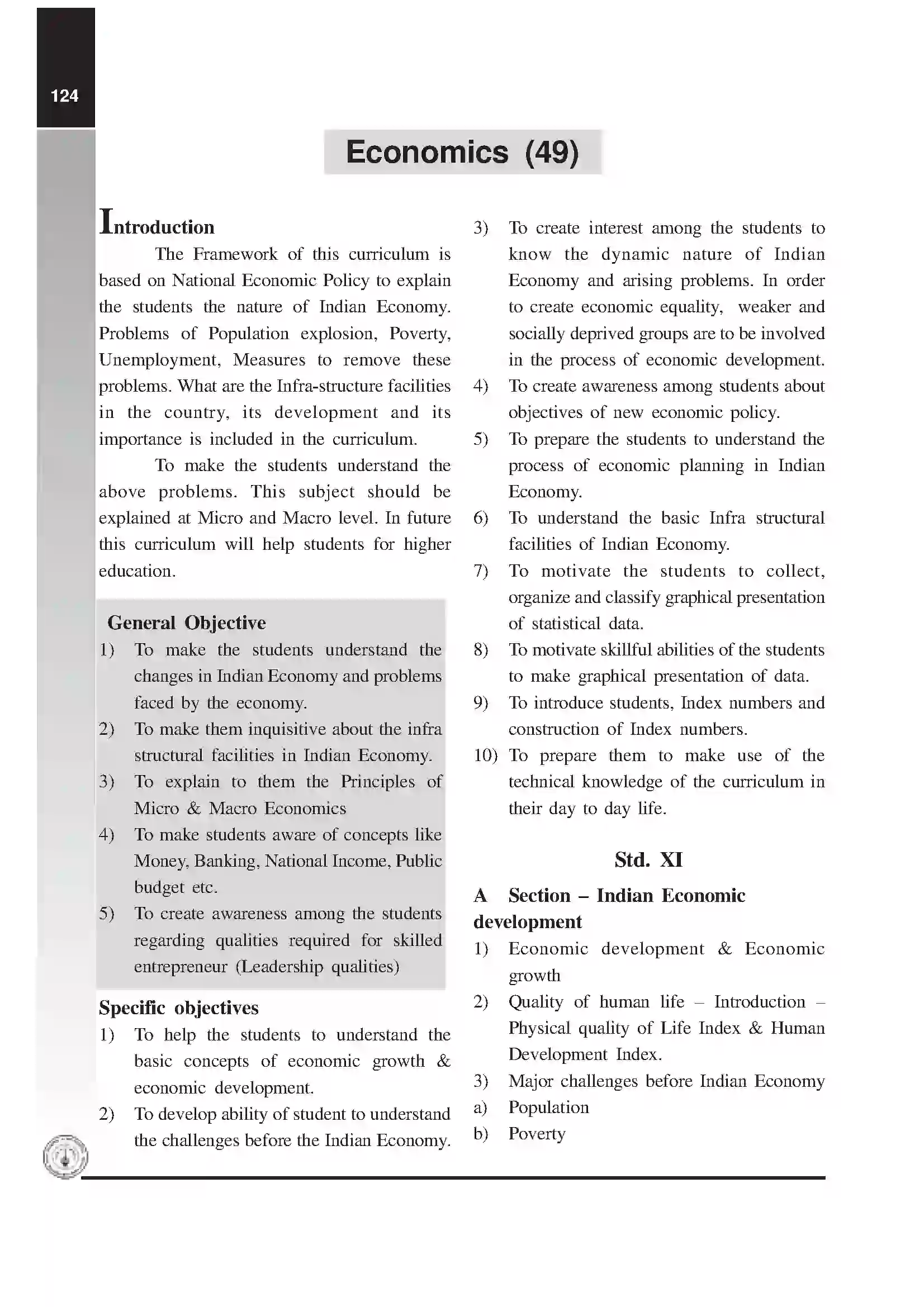 Maharashtra Board Class 12th 2020 Economics Syllabus 1