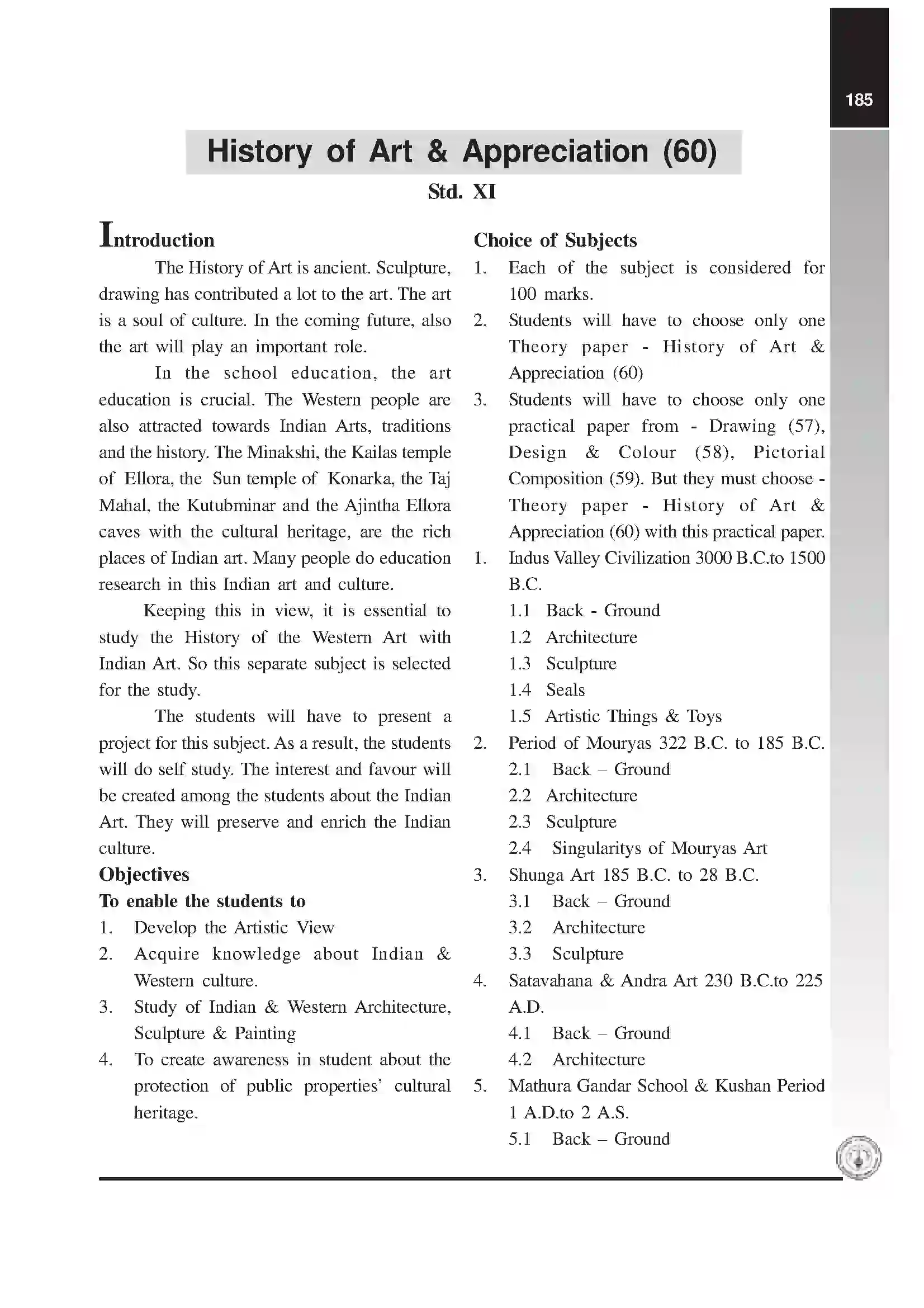 Maharashtra Board Class 12th 2020 History of Arts Syllabus 1