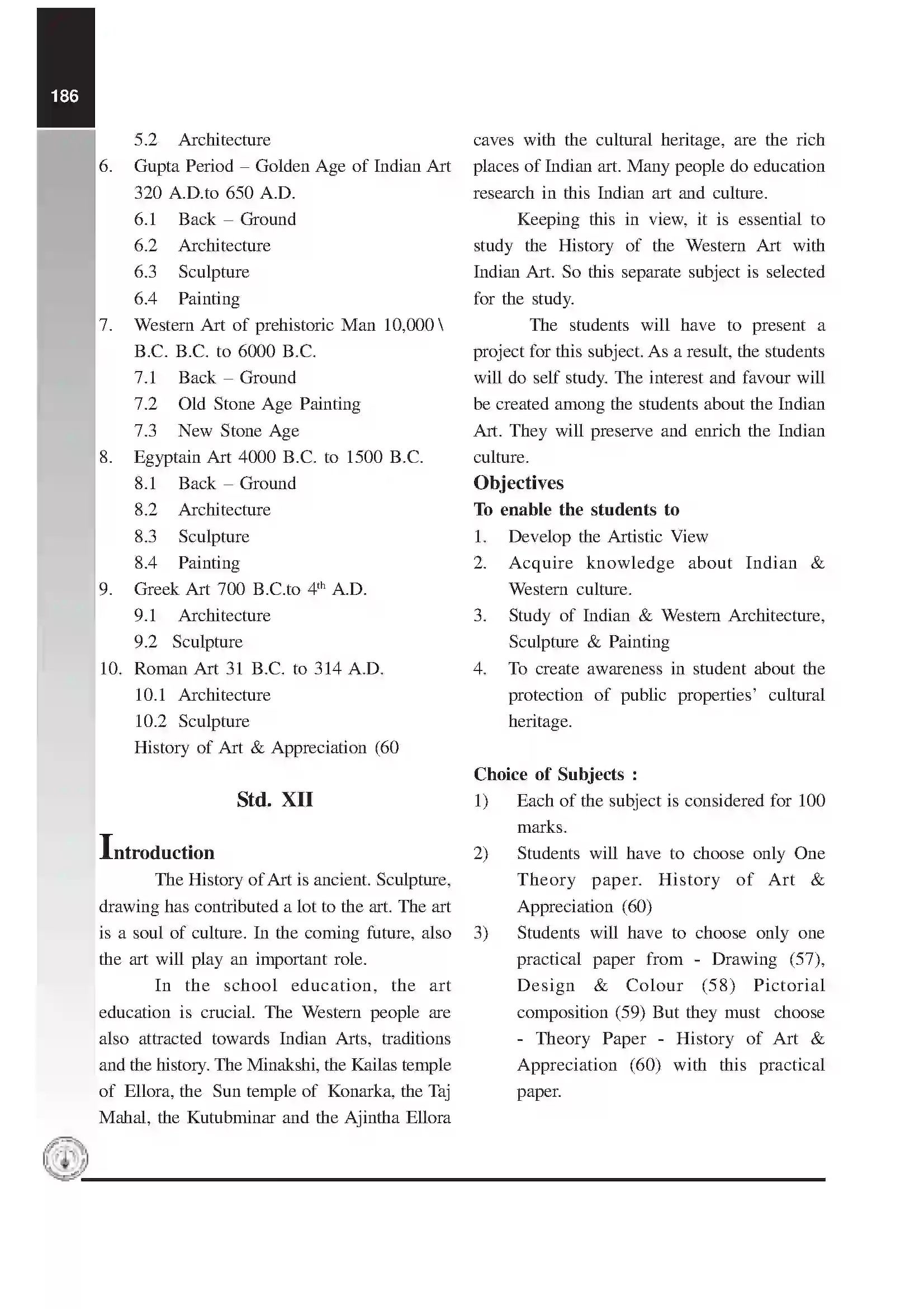 Maharashtra Board Class 12th 2020 History of Arts Syllabus 2