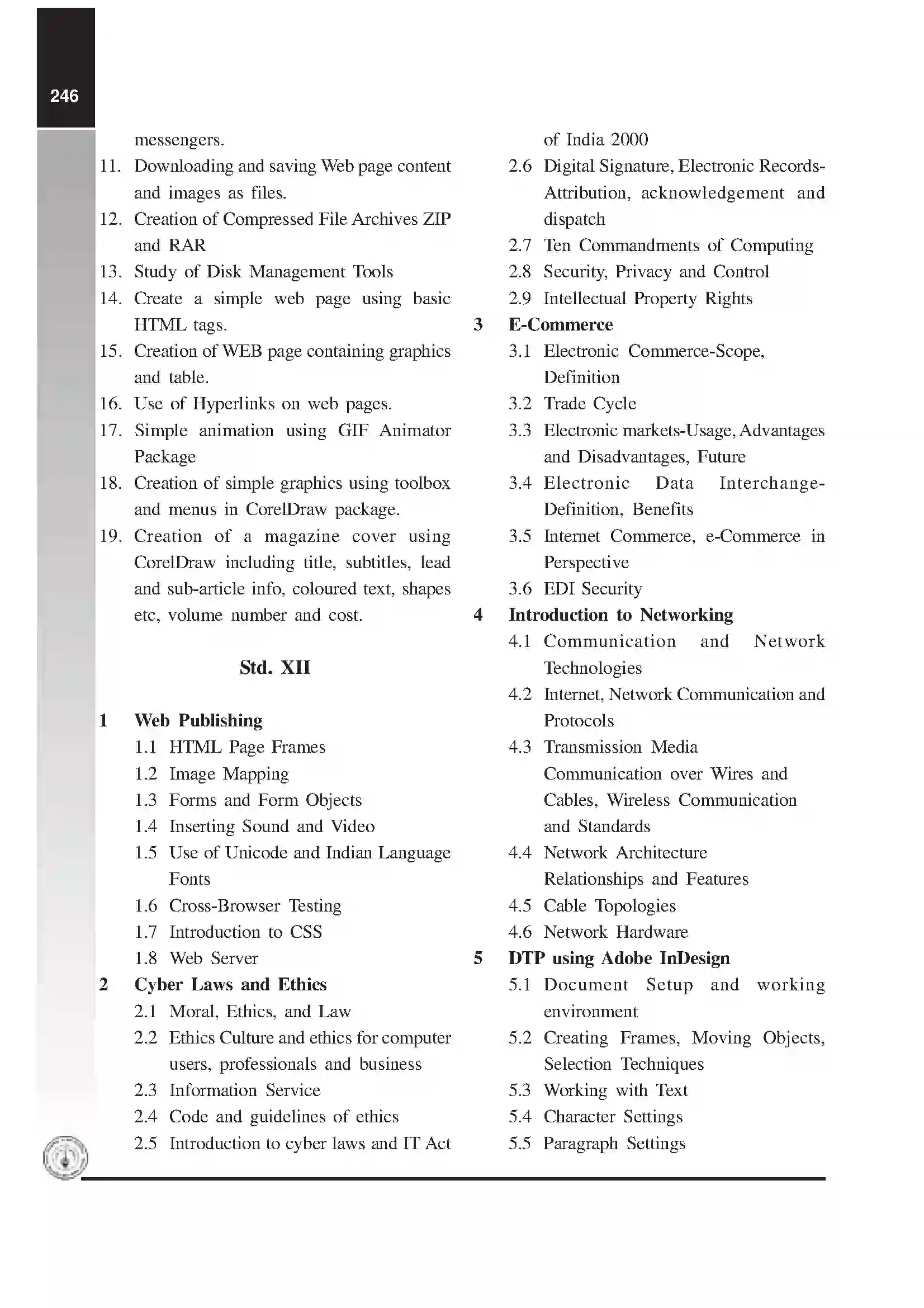 Maharashtra Board Class 12th 2020 IT (Arts) Syllabus 3