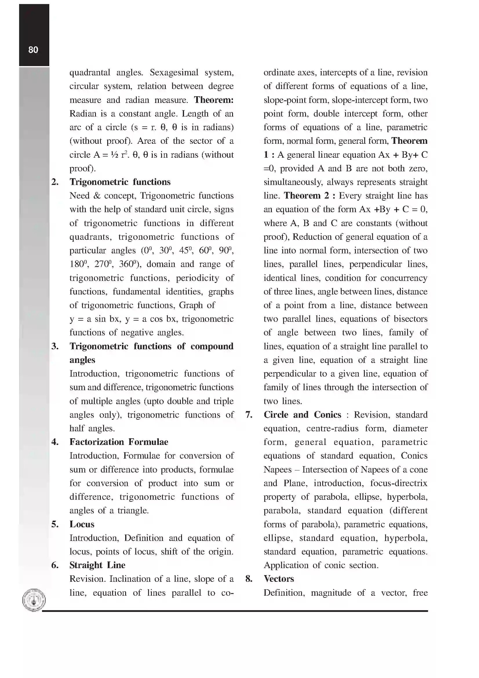 Maharashtra Board Class 12th 2020 Maths & Statistics Syllabus 2