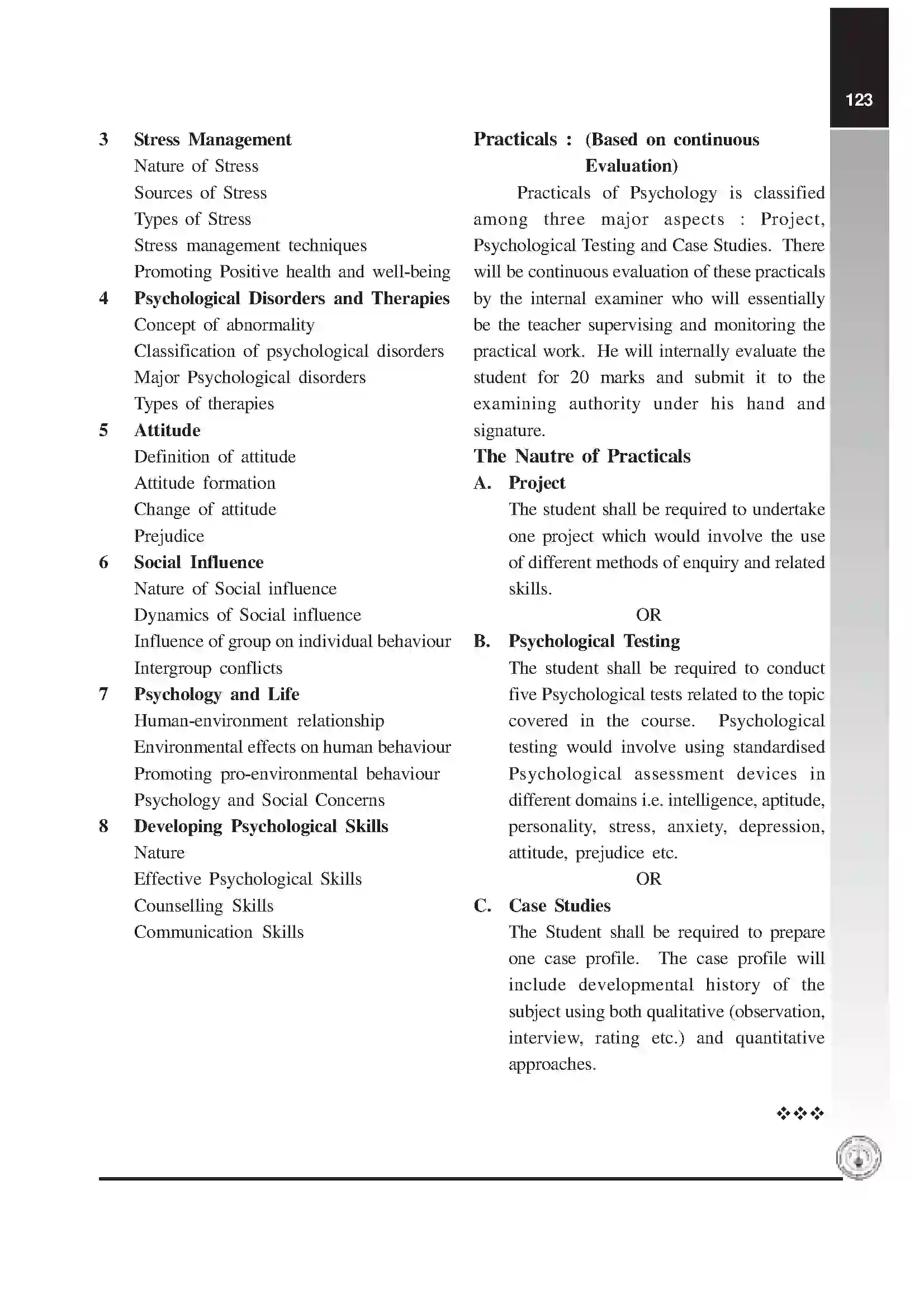 Maharashtra Board Class 12th 2020 Psychology Syllabus 4